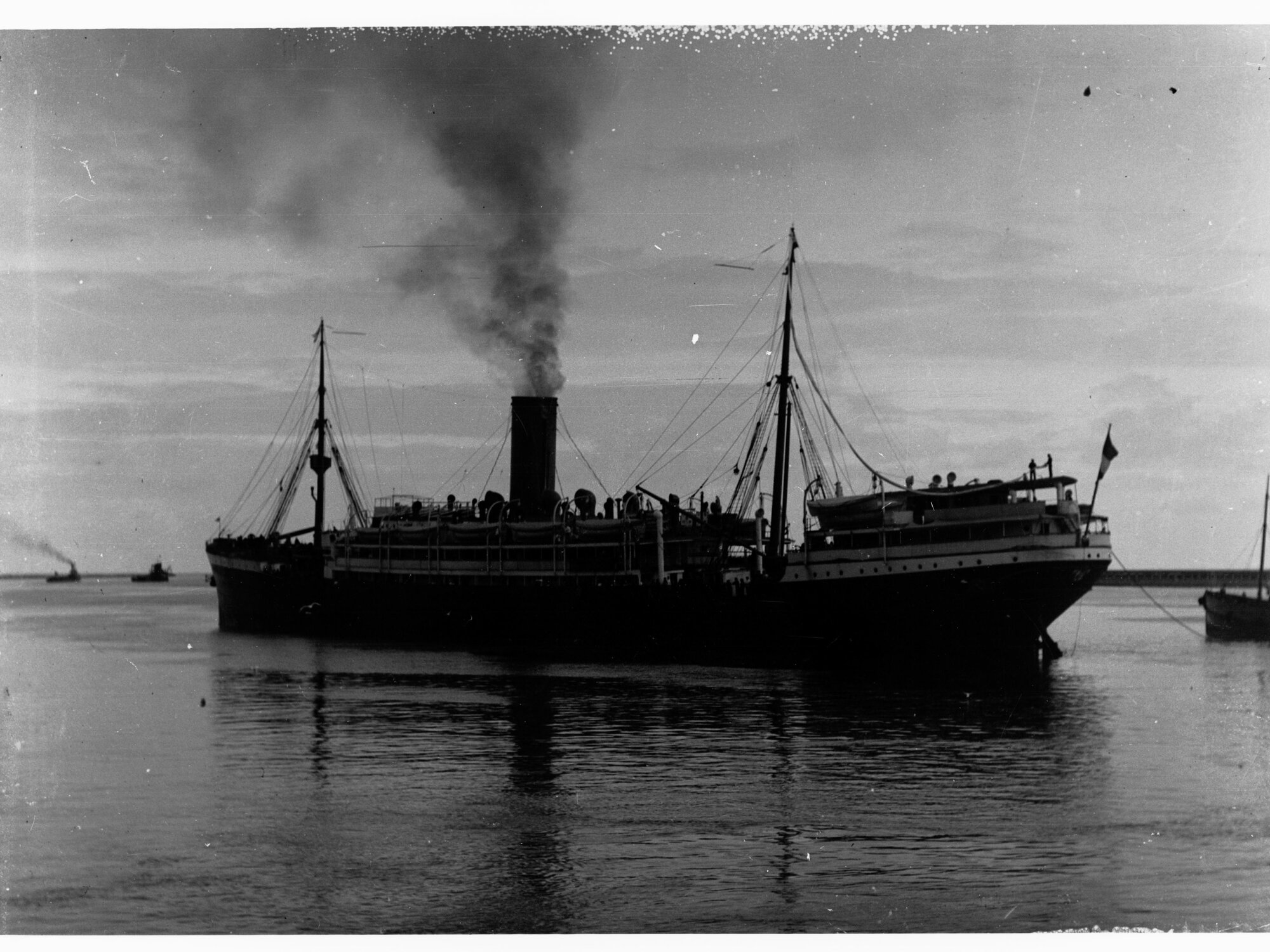 Steamship in a Harbour