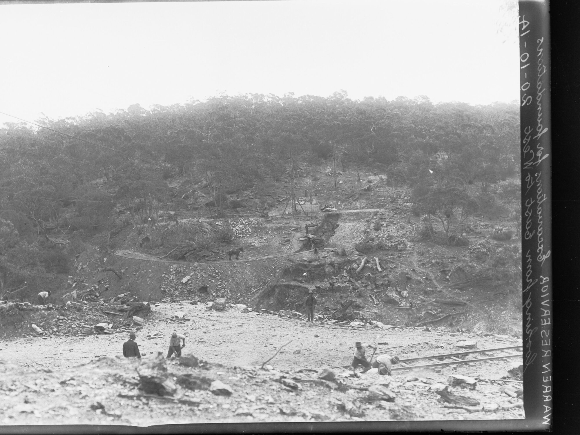 Construction of Warren Reservoir, South Australia  excavation of foundations, looking from east to west