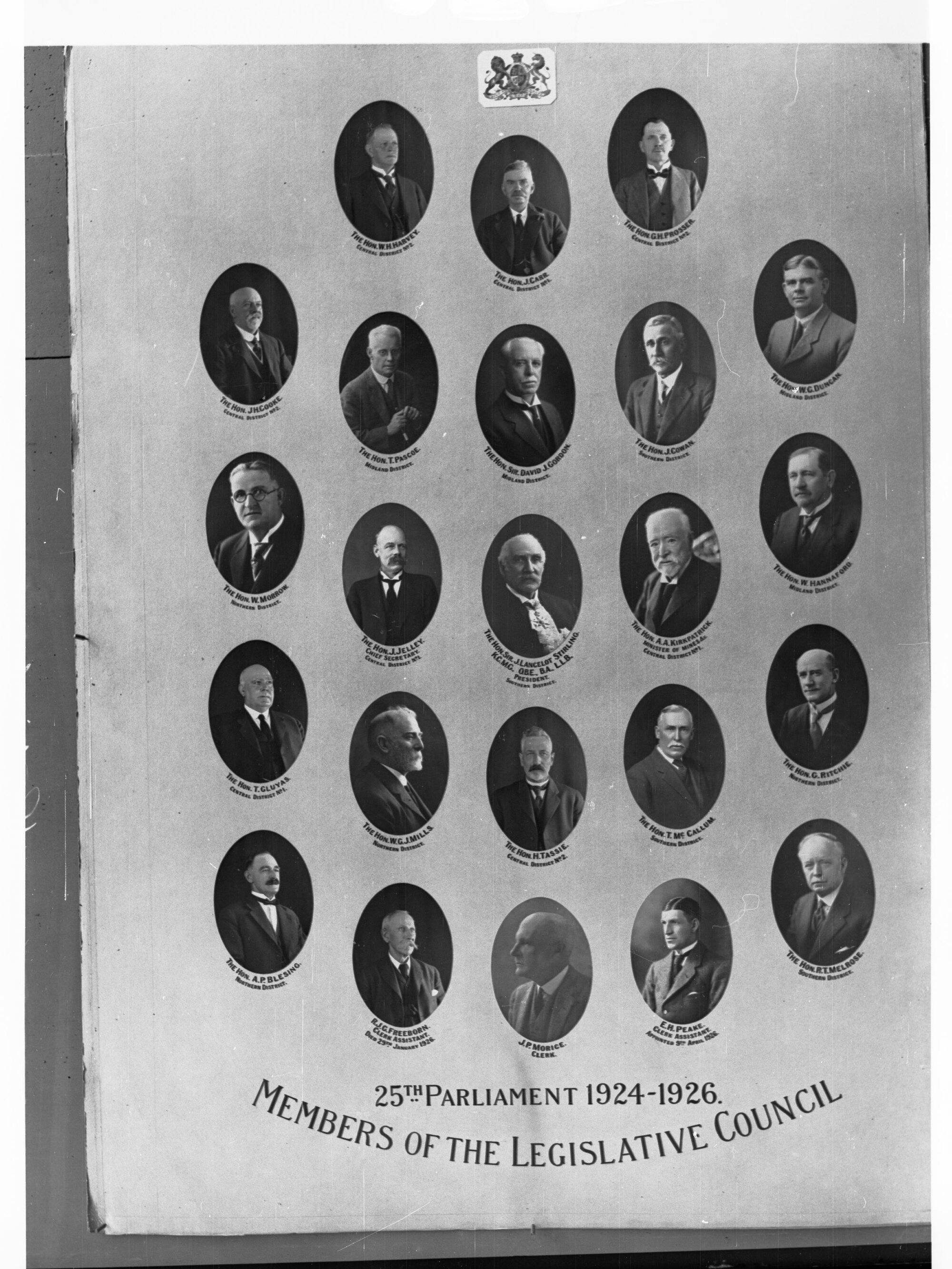 Members of the Legislative Council Twenty Fifth Parliament 1924-1926
