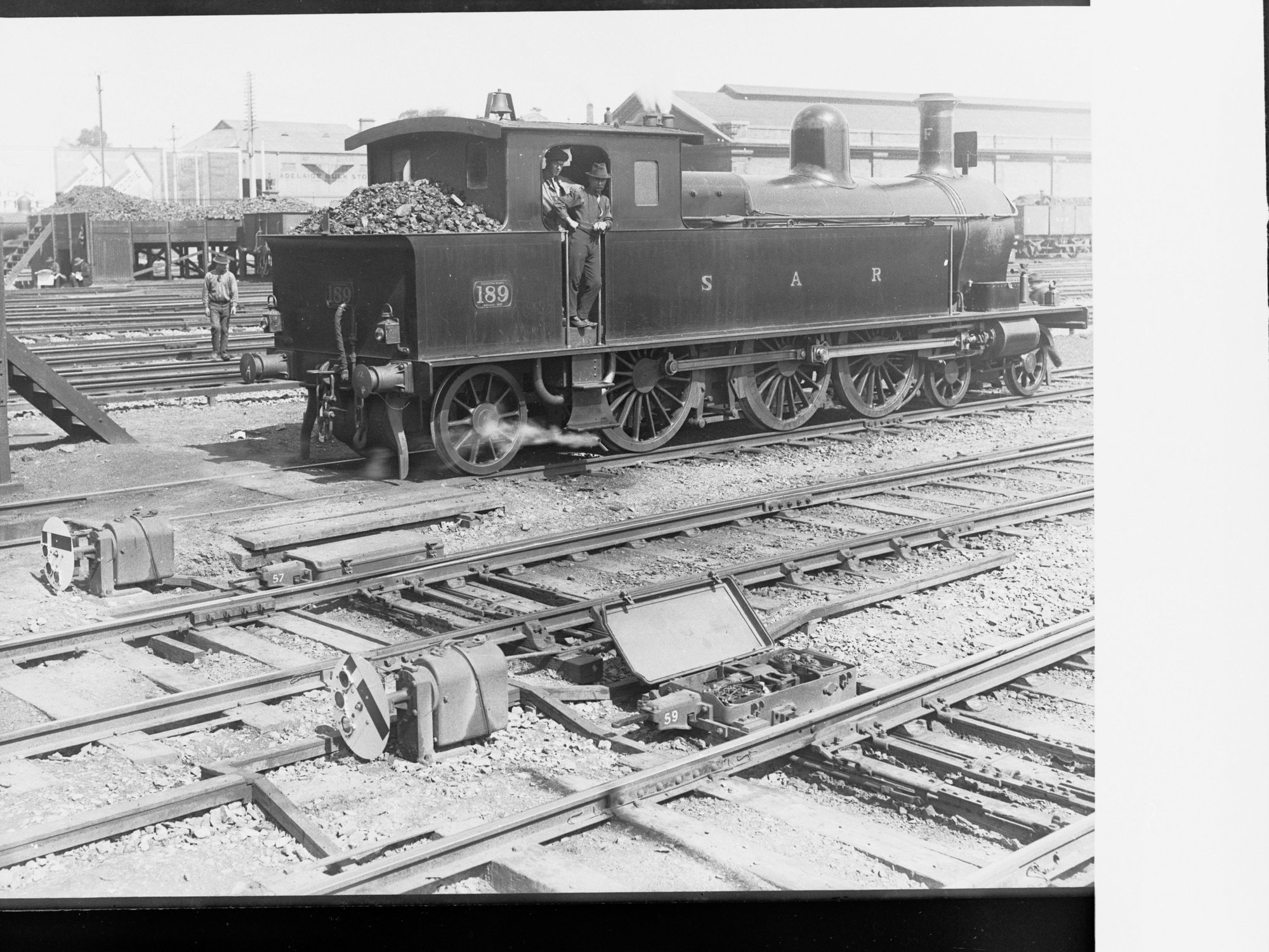 Locomotive and signalling apparatus, Adelaide Railway Station, 1915