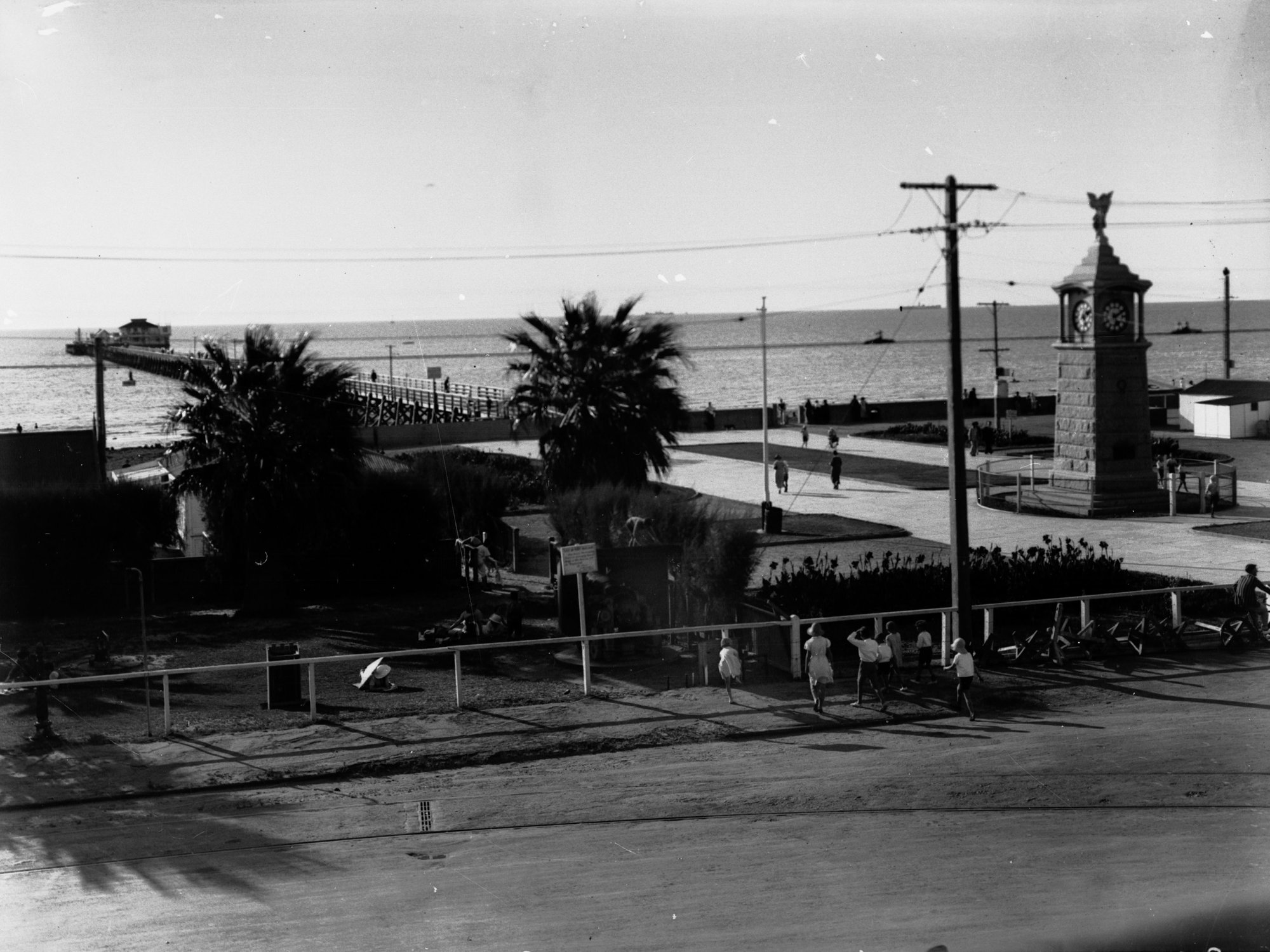 Semaphore beach showing jetty and square