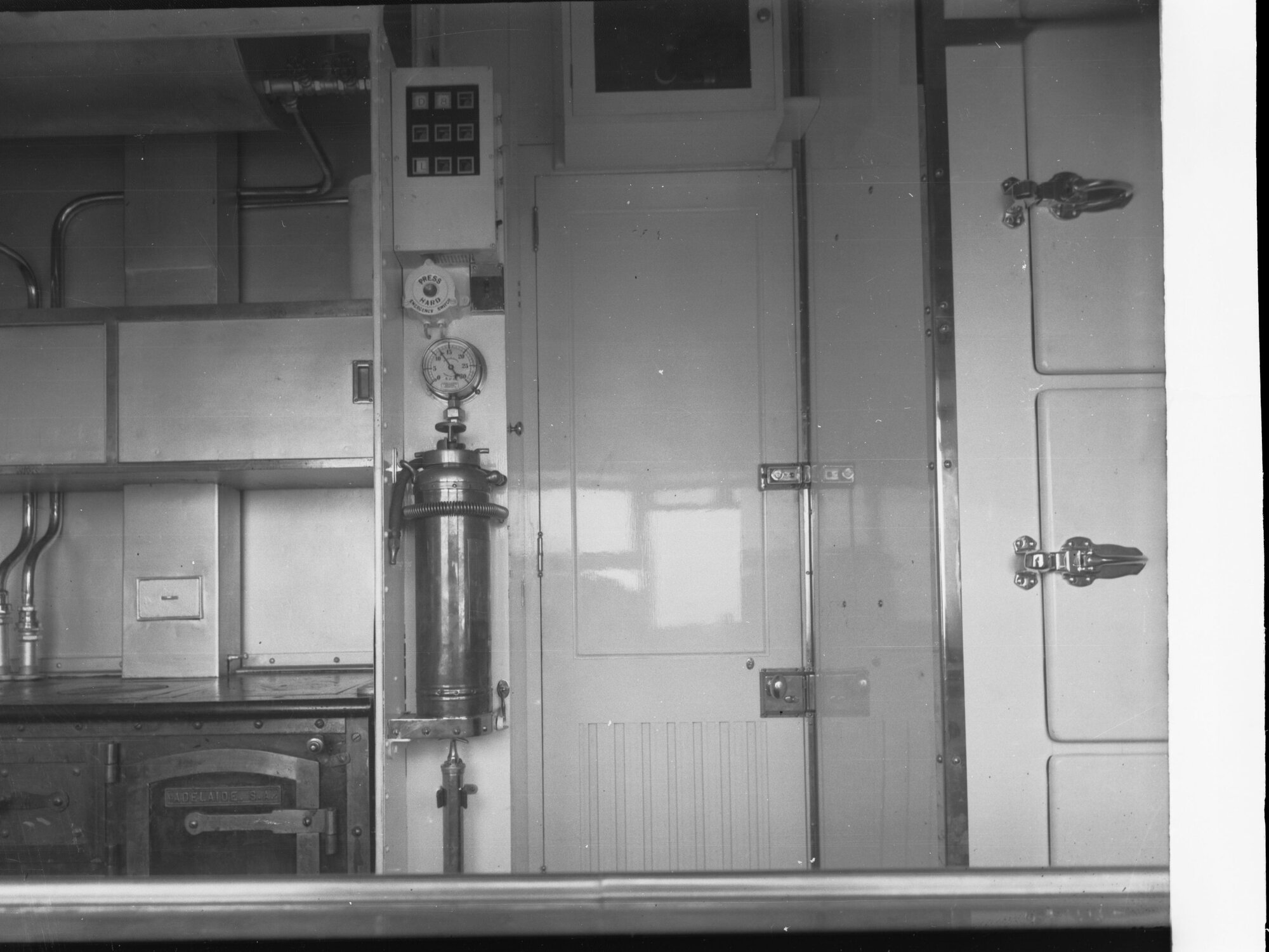 Kitchen of railway commissioners carriage