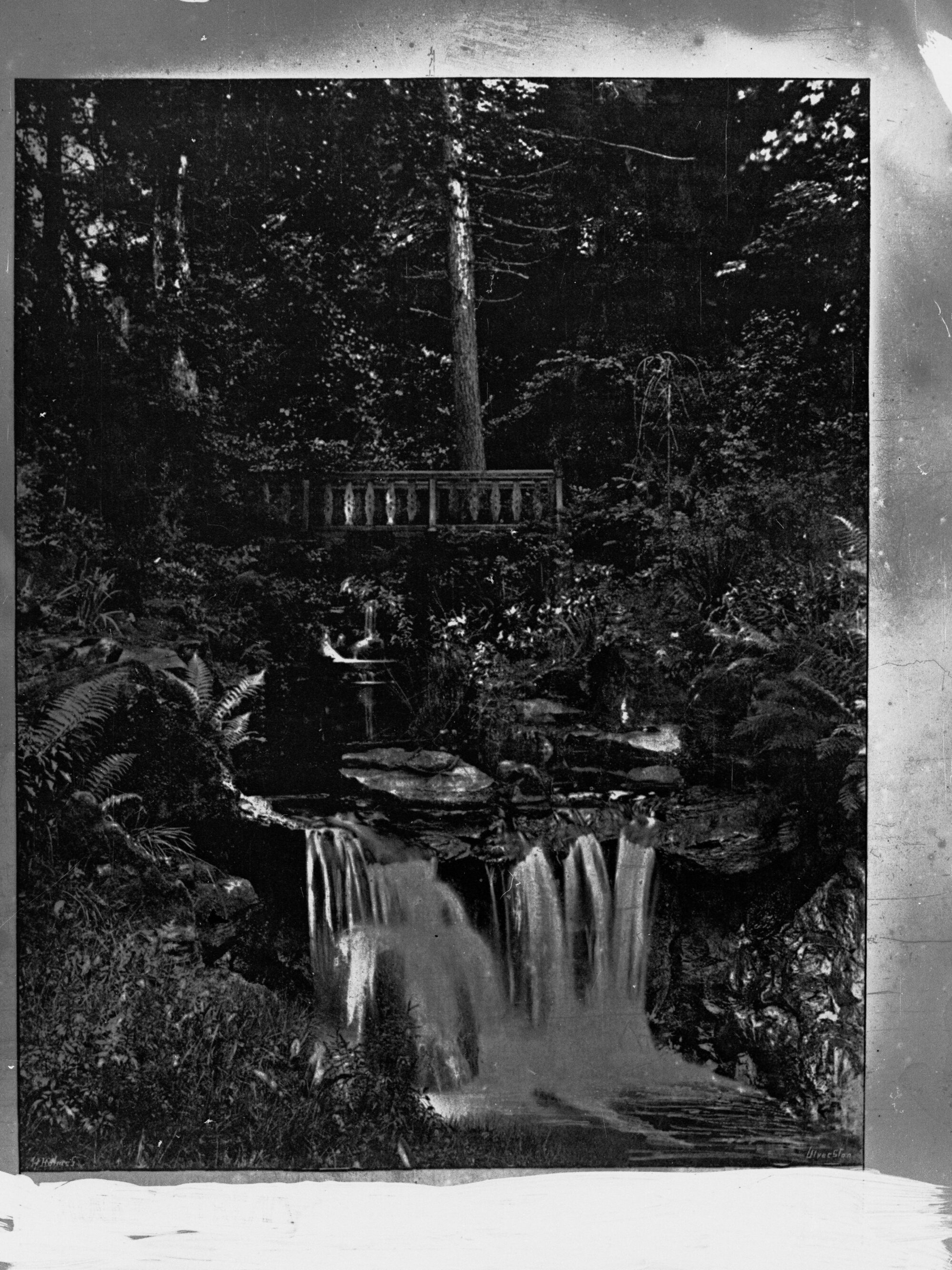 Rocky stream and bridge