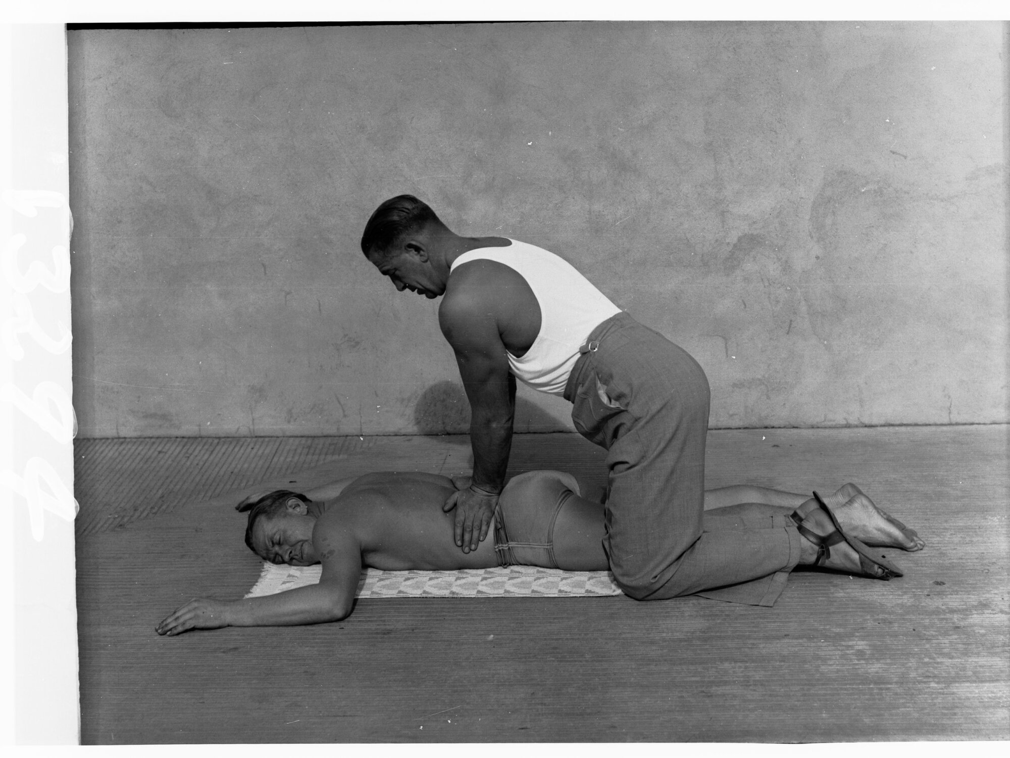 Man demonstrating first aid