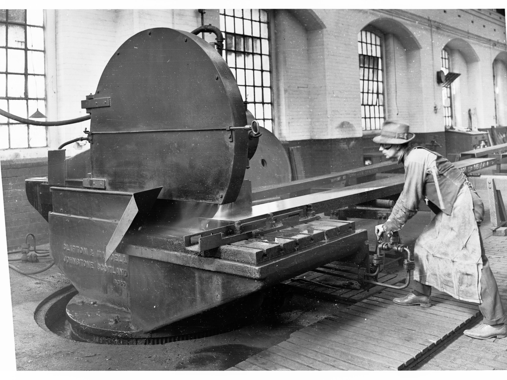 Islington Railway Workshop Man on Machine