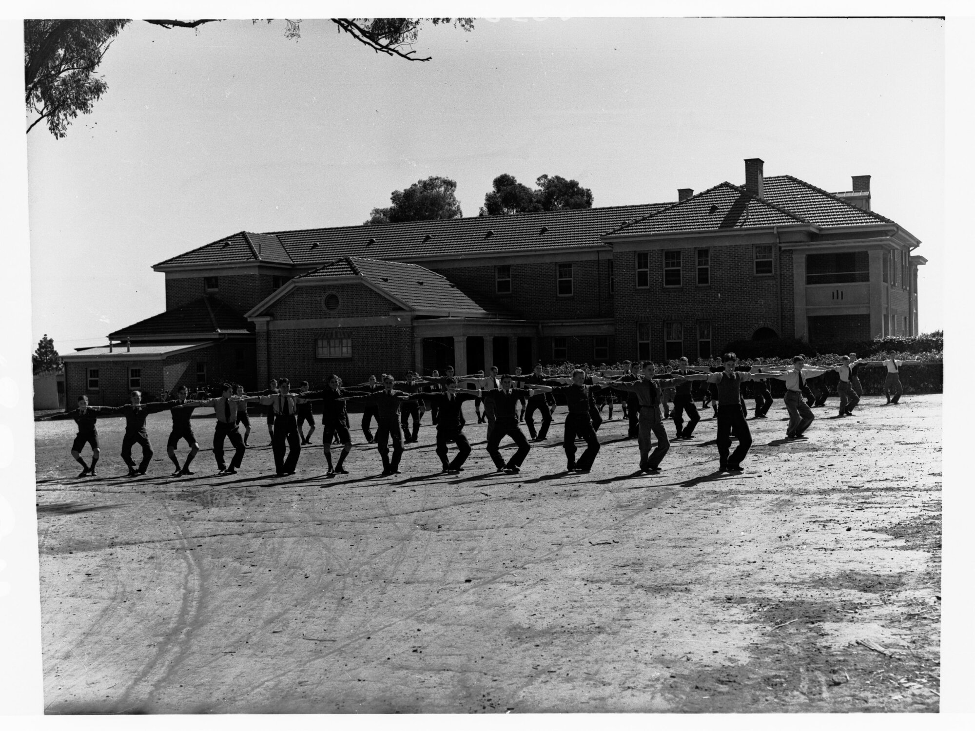 Urrbrae Agricultural College showing boys oval exercising
