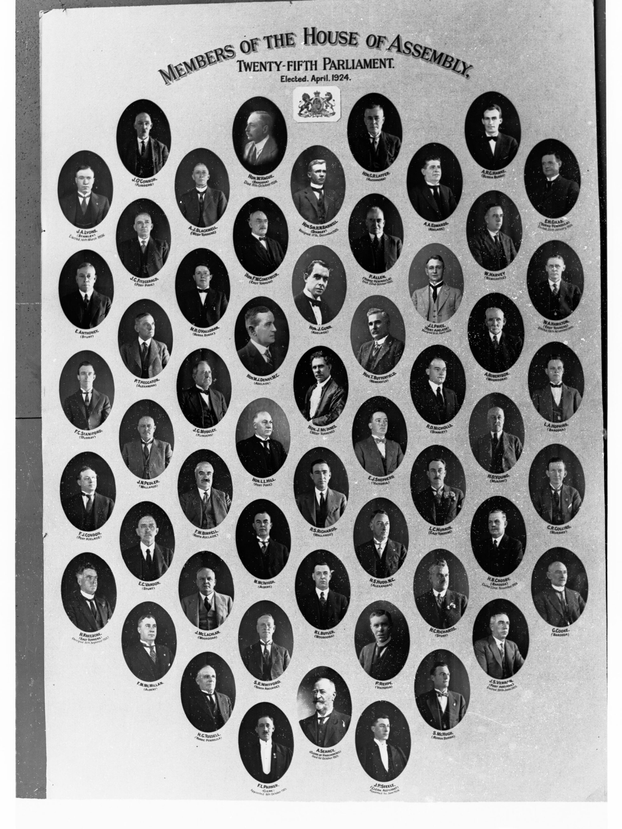 Members of the House of Assembly Twenty Fifth Parliament