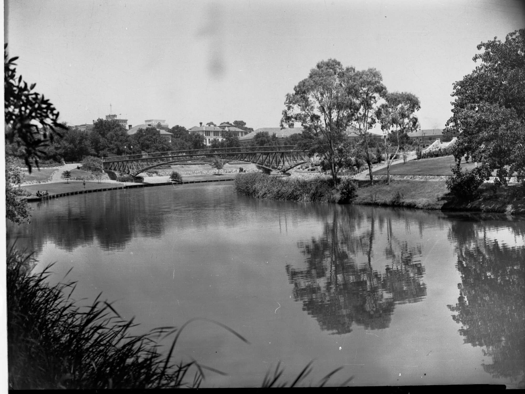 Torrens River Showing University Bridge - City in Background