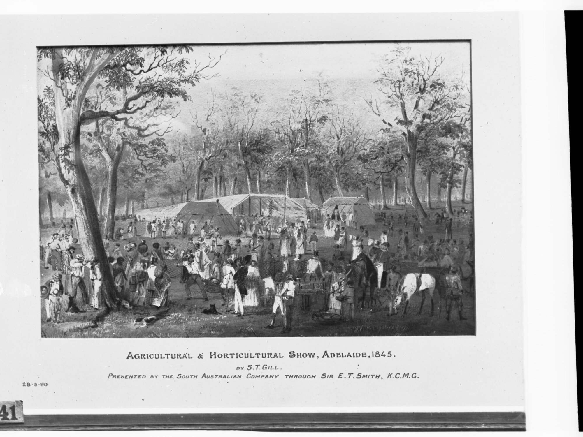 Agricultural &amp; Horticultural Show, Adelaide, 1845  - Sketch by S T Gill - Presented by the South Australian Company through Sir E T Smith, KCMG