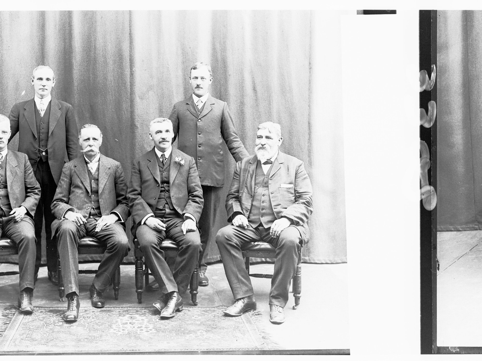 Group photograph of Peake  Ministry - (L to R , F Young, H Homburg, T Pascoe, R Butler, A Peake, J Bice)