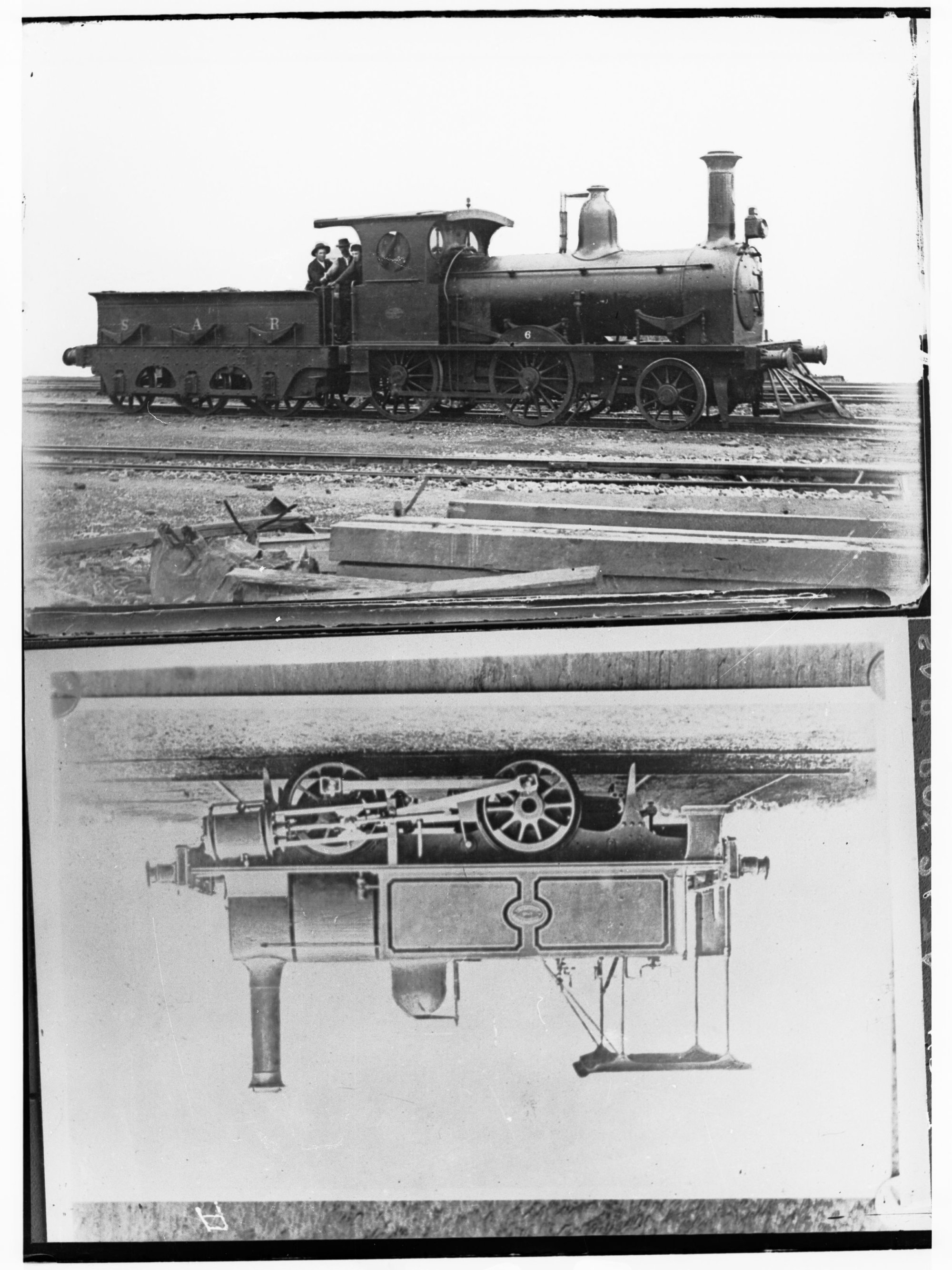 Steam locomotive (two photos on one)