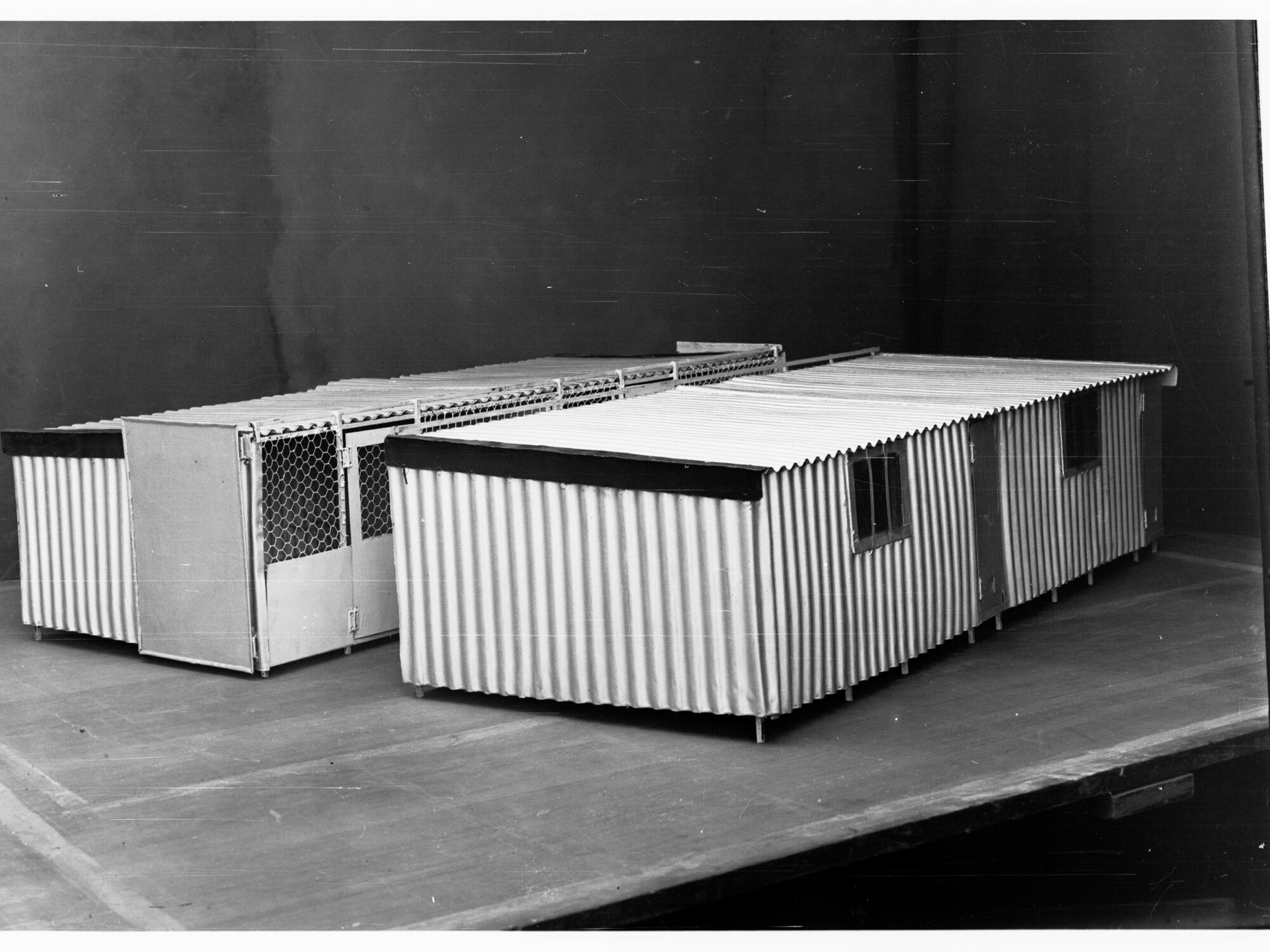 Model of poultry pens for Parafield poultry farm