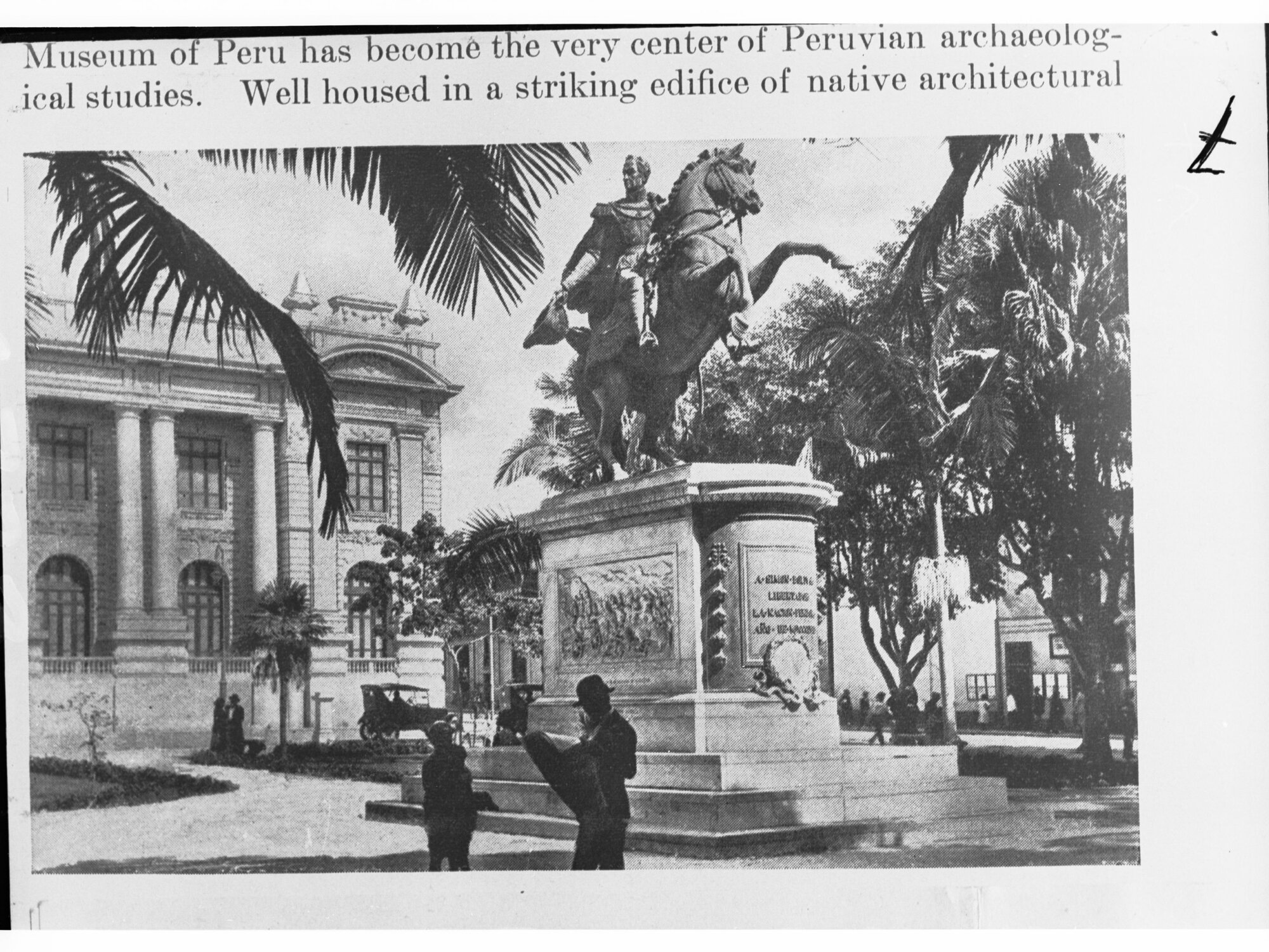 Statue in Front of the Museum of Peru