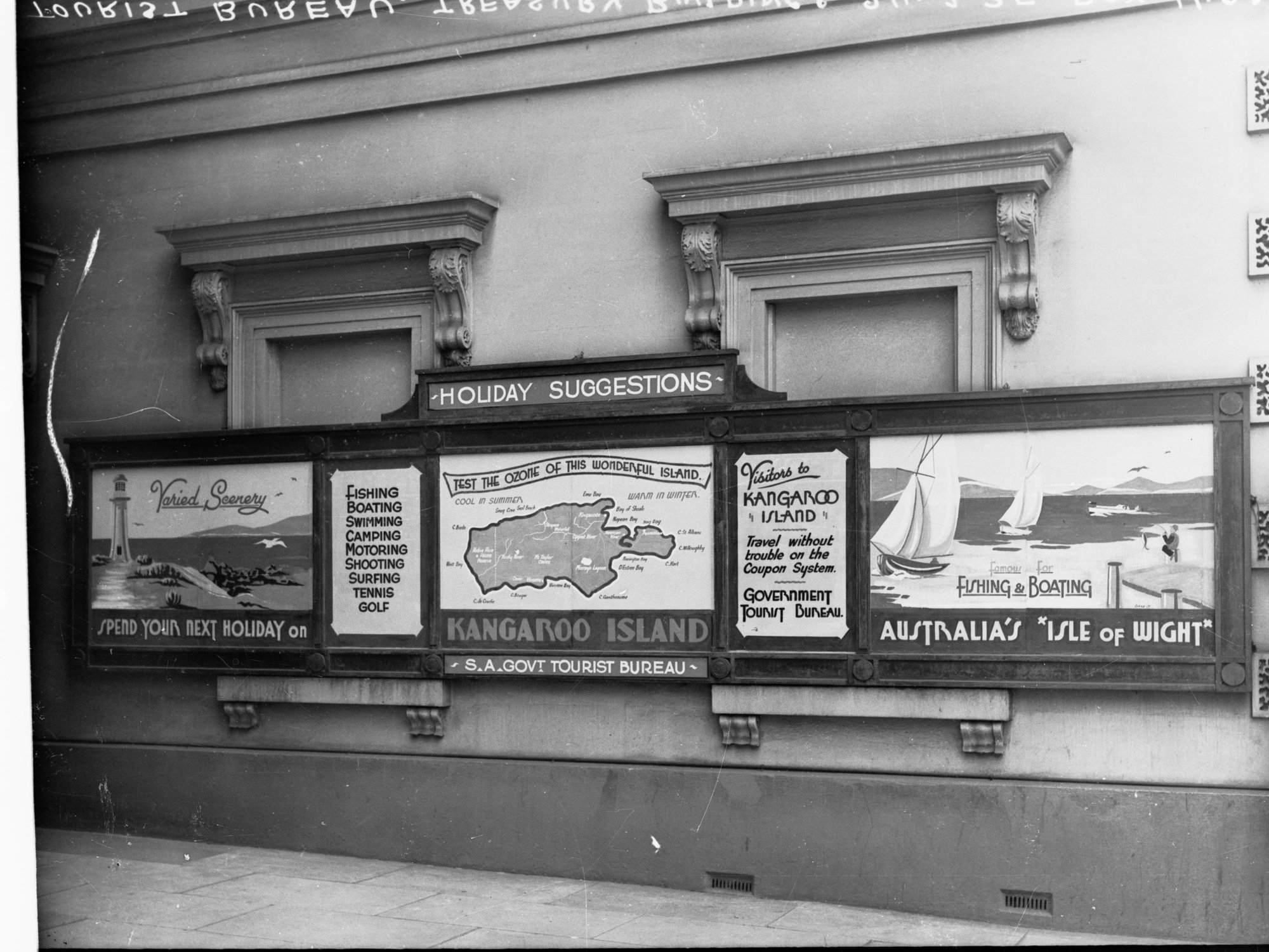 South Australian Tourist Bureau Treasury Buildings Showing Advertisements - Kangaroo Island Being Promoted
