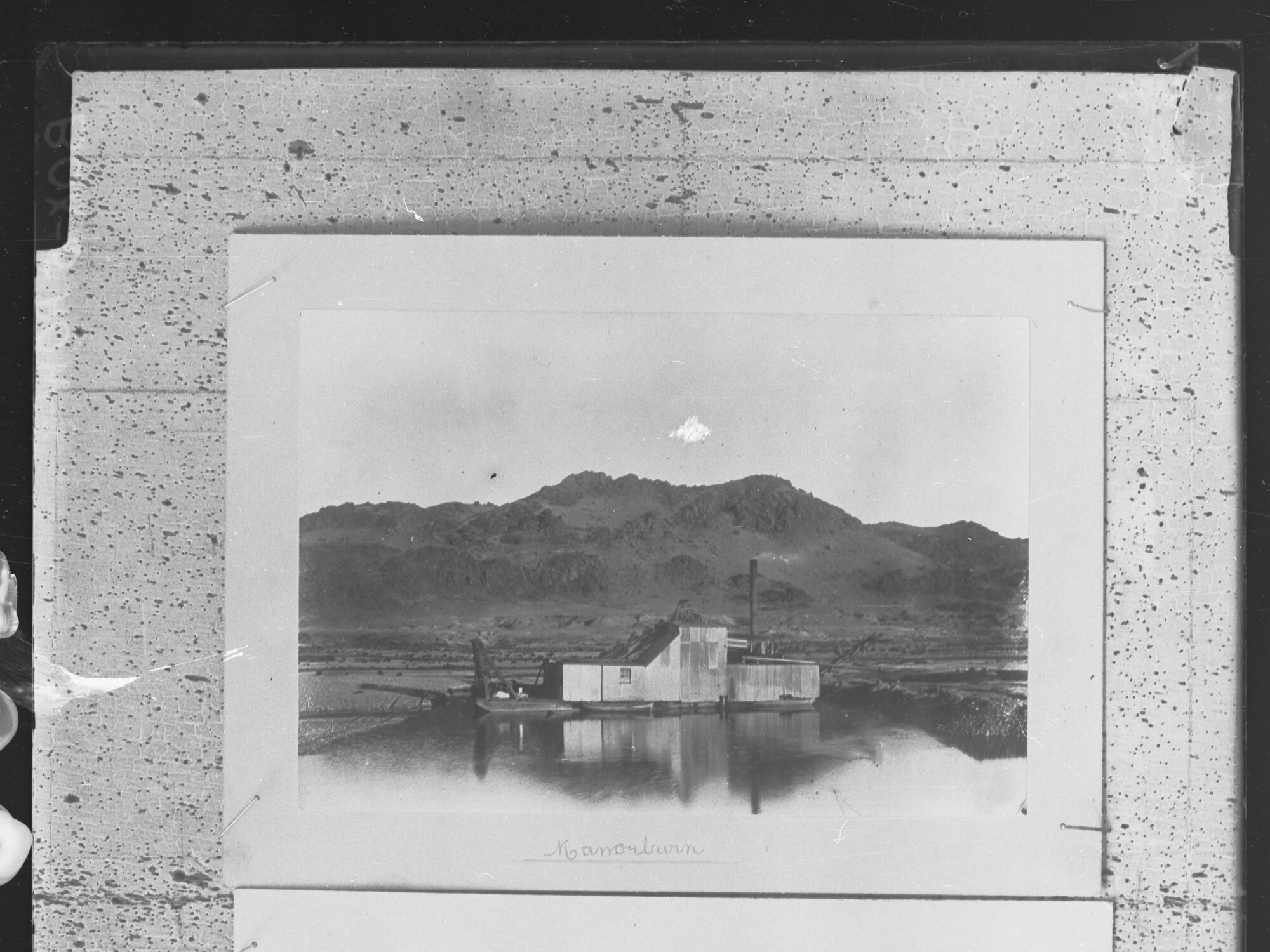 Gold field at Manorburn - New Zealand (shows a dredger)
