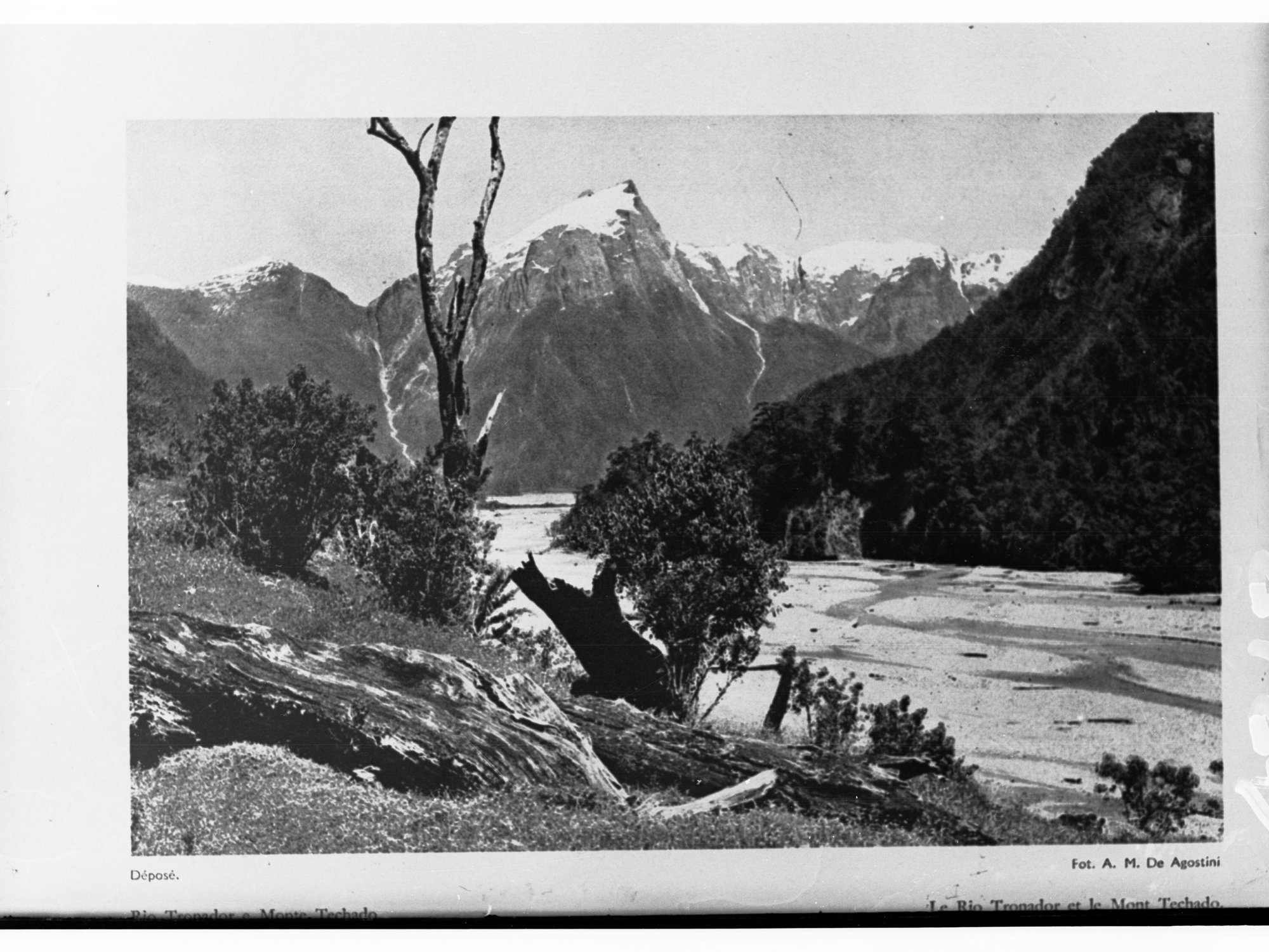 Scenic View of  South America Including the River Tropador and Mount Techado