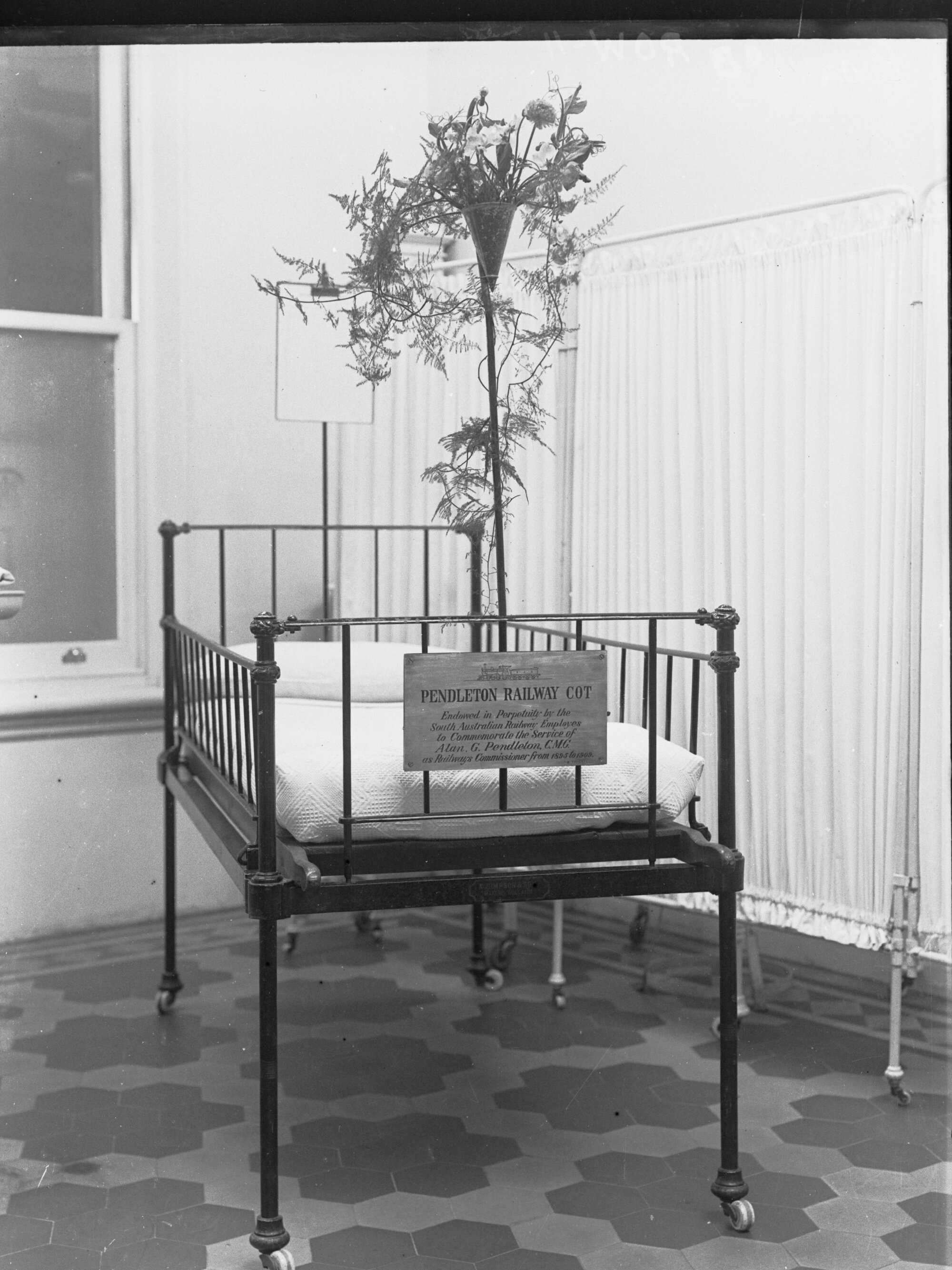Pendleton Railway Cot - to commemorate the service of Alan G Pendleton CMG as Railways Comissioner