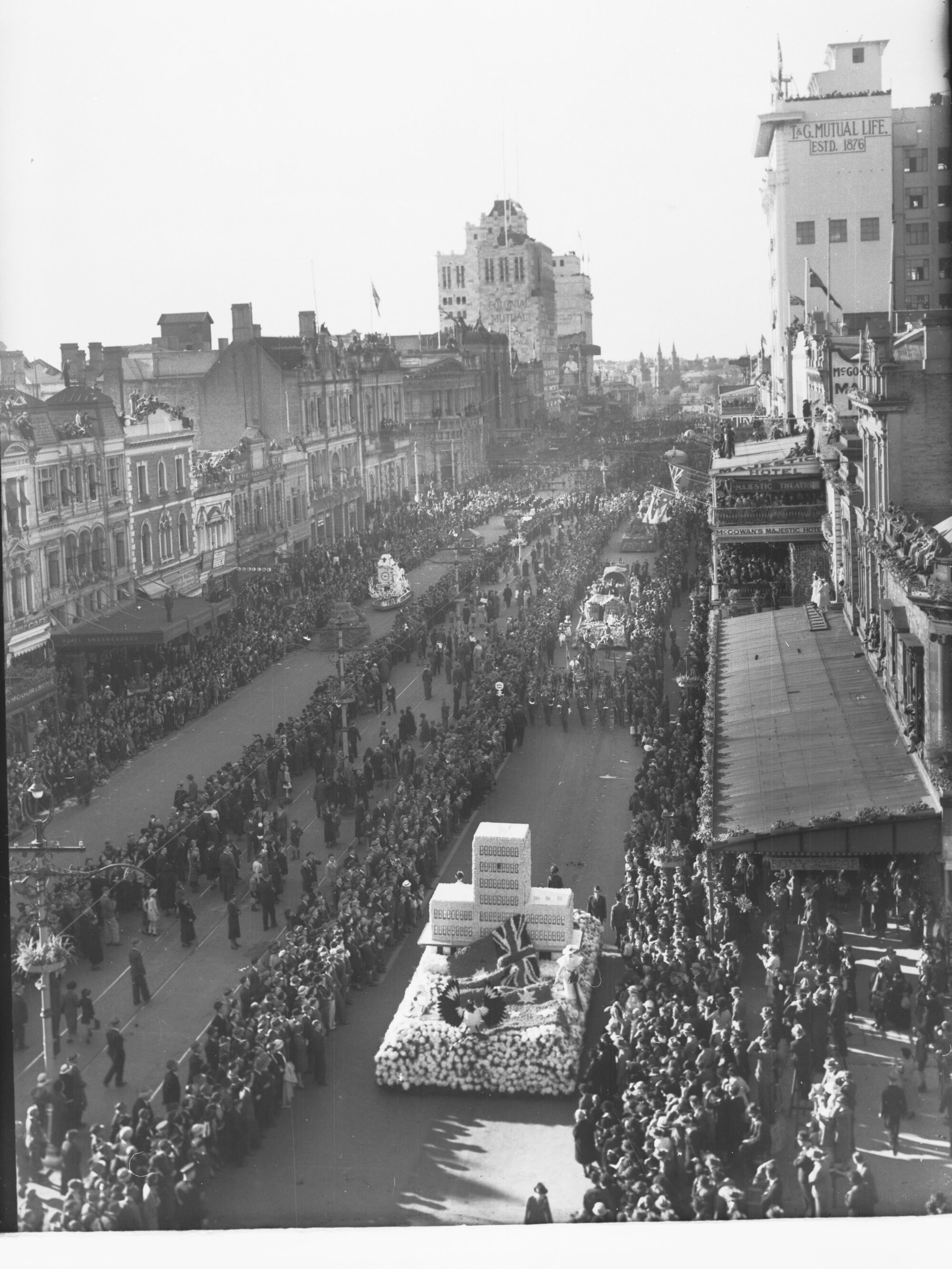 Floral pageant King William Street for Adelaide centenary