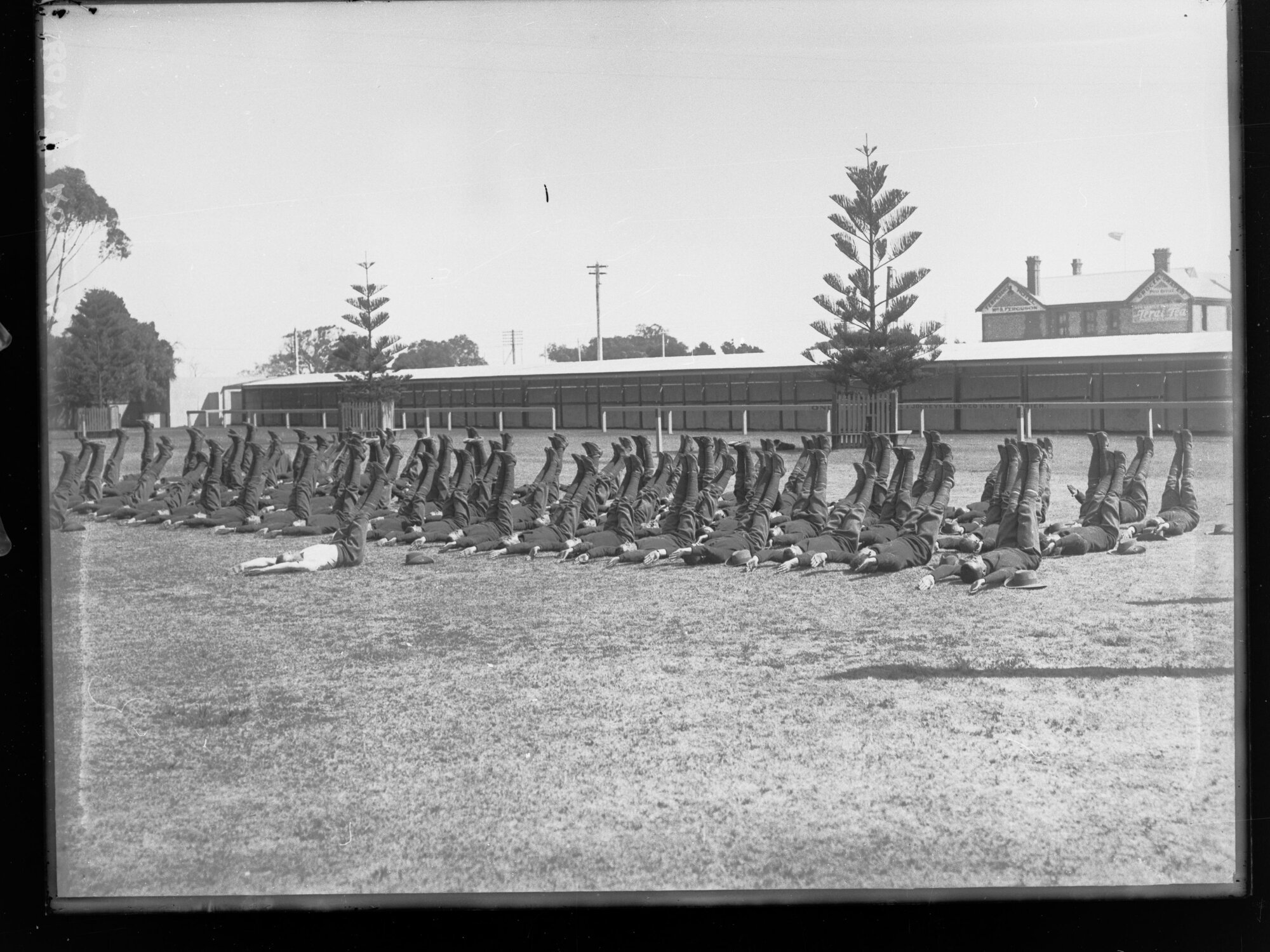 Expeditionary Forces World War One,  Soldiers Exercising  at Morphettville Racecourse