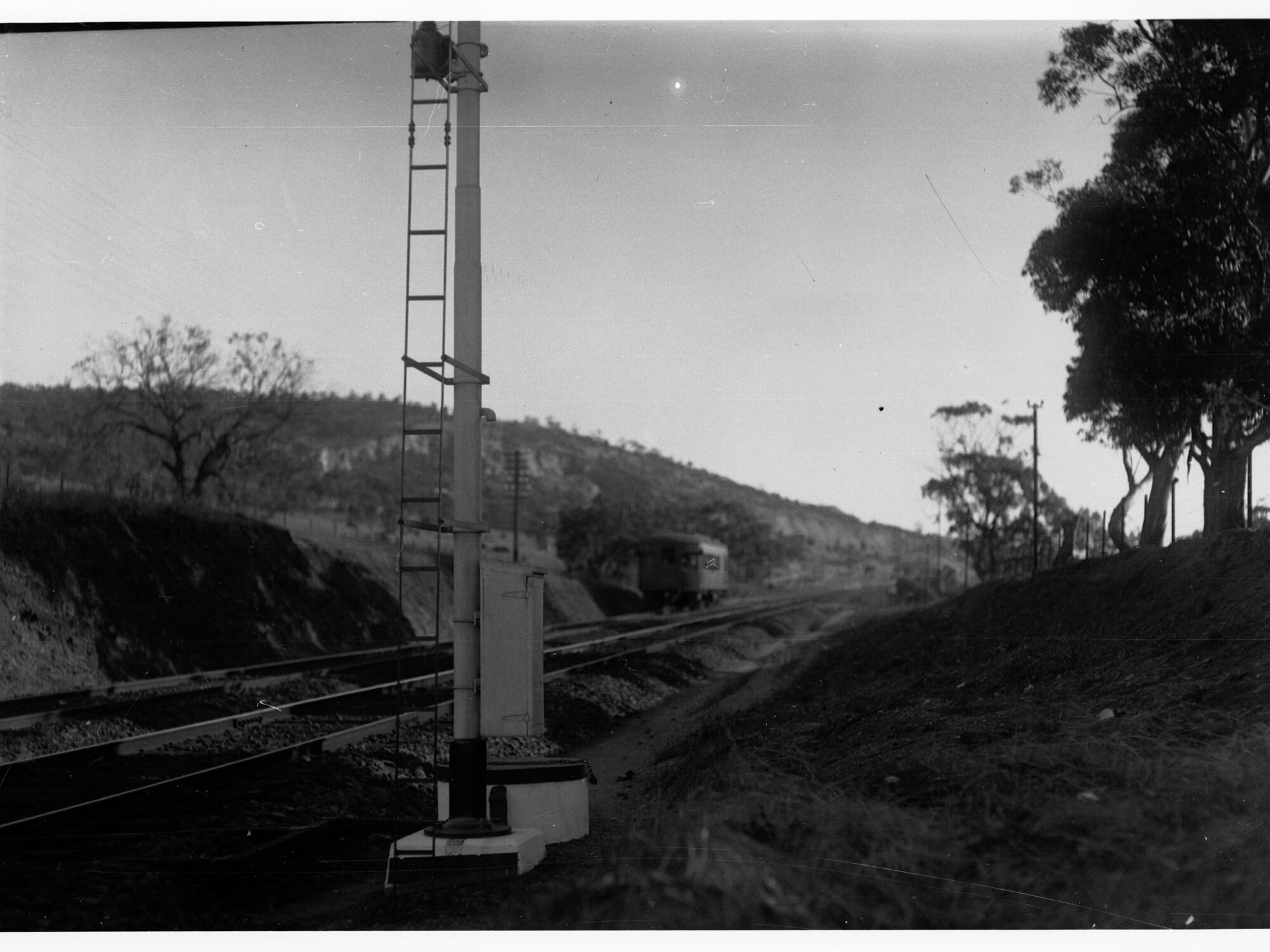 Railcar on railway line