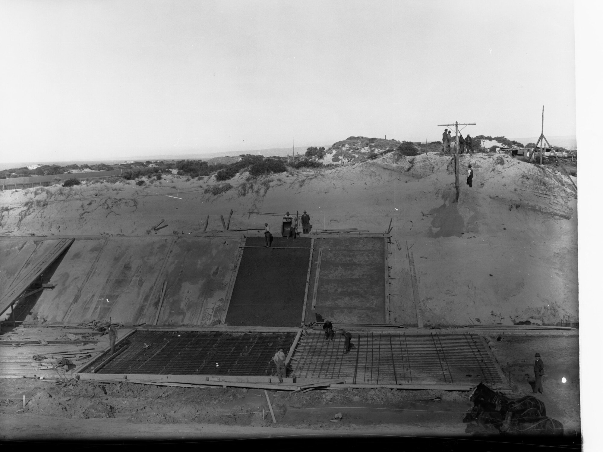 Torrens Flood Water Scheme Showing Men Working on Project
