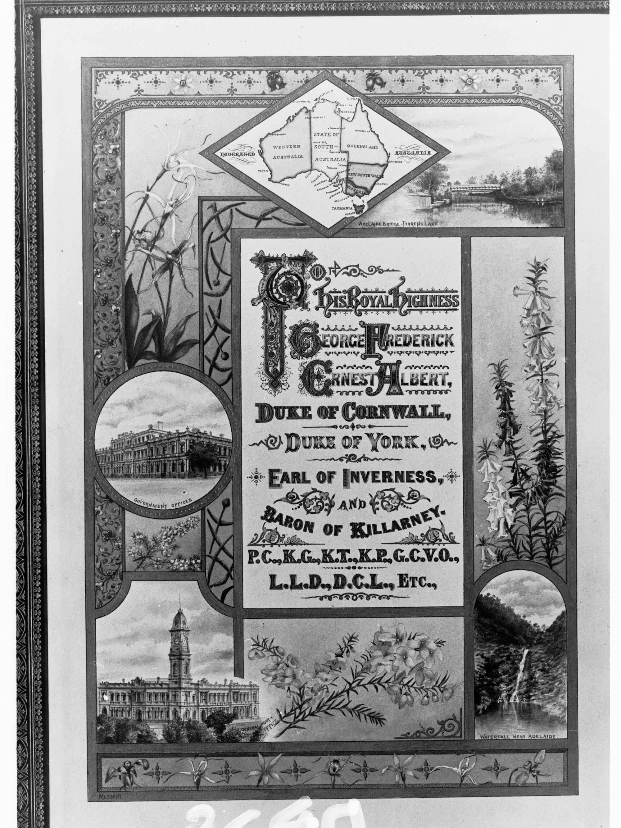Address to the Duke of York - shows scenes of South Australia