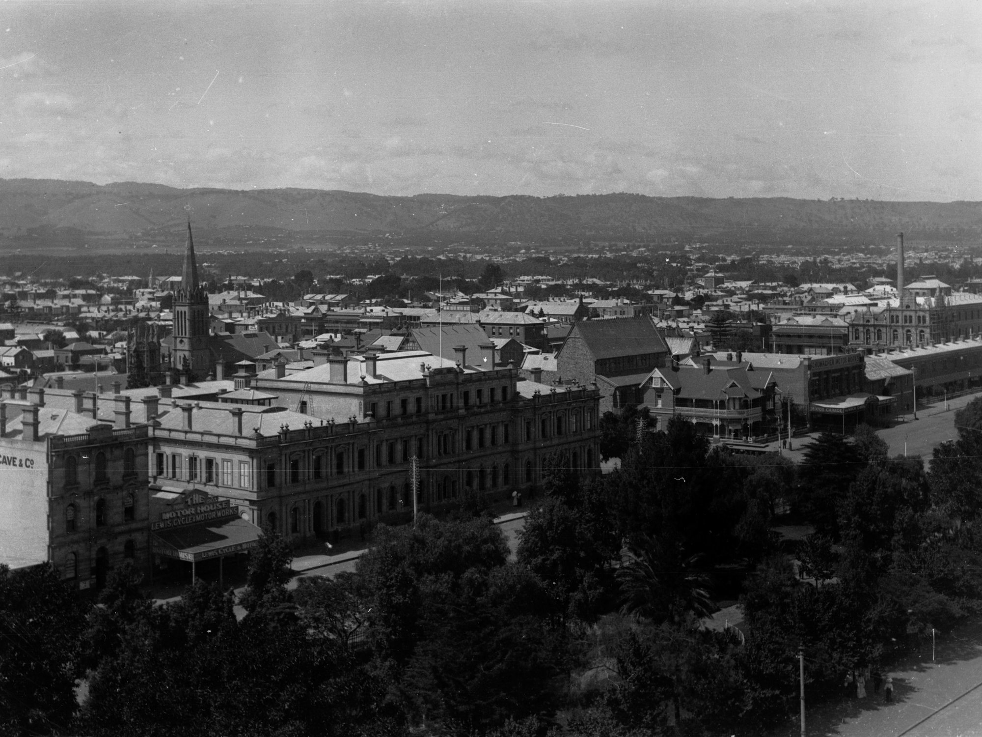 Adelaide looking wouth east from post office tower showing Victoria Square