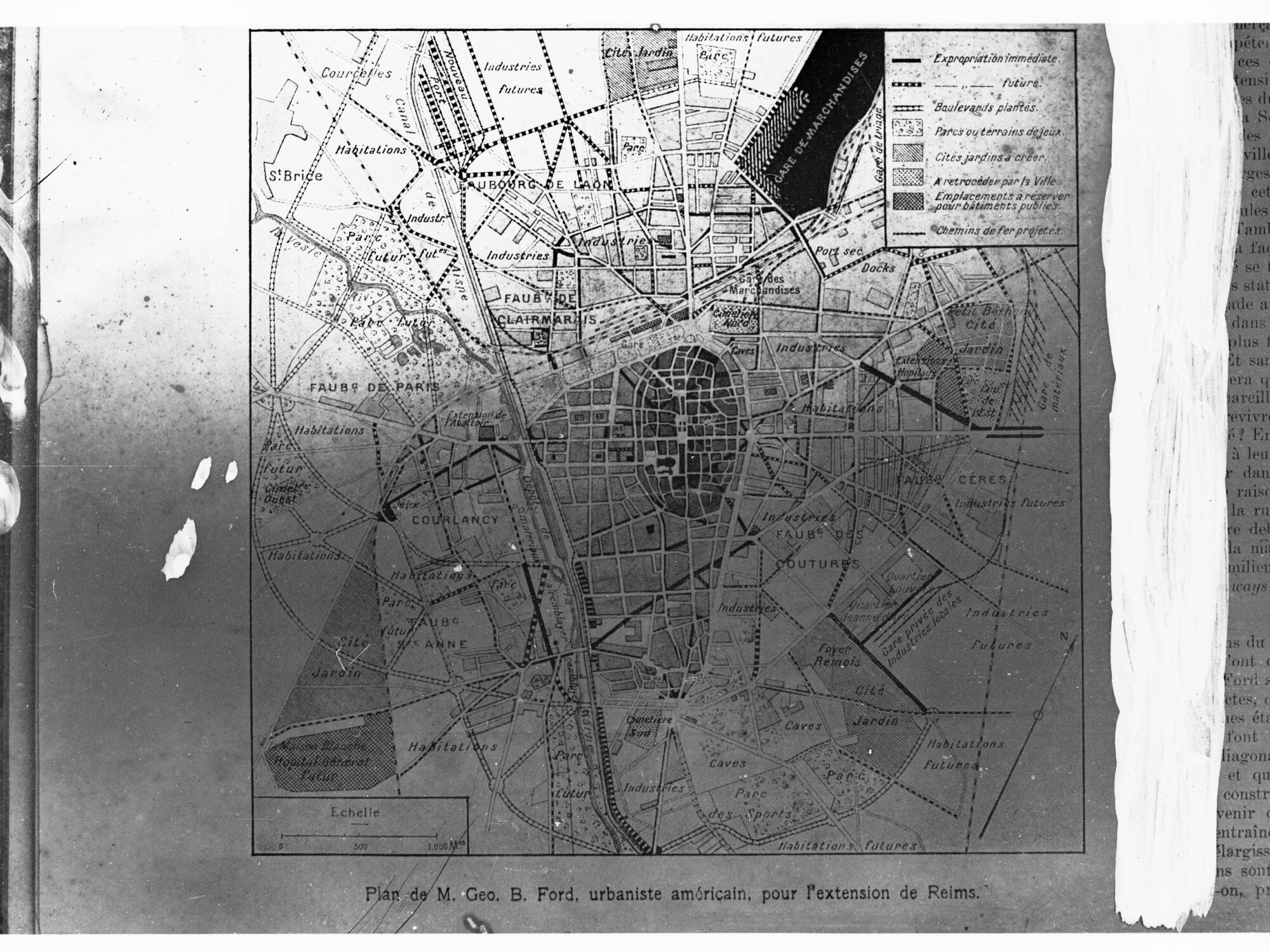 Urbaniste Americain pour l'estension de Reims - technical drawing (Geo B Ford)