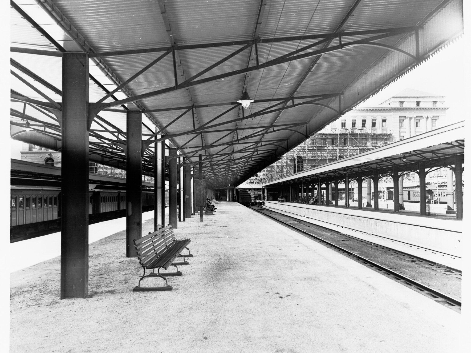 Adelaide Railway Station Showing Platforms and Passengers