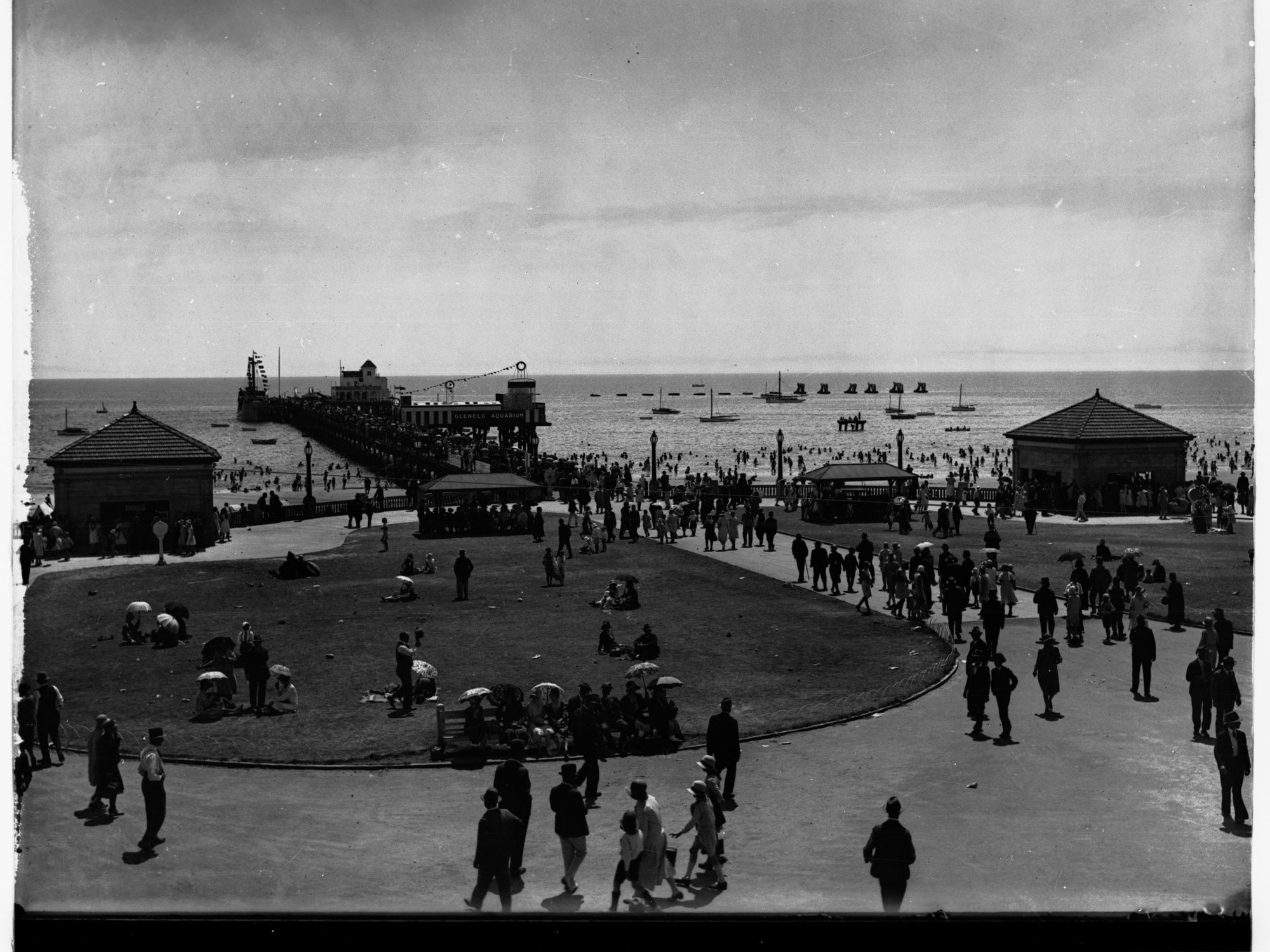Glenelg Jetty Showing Park in the Foreground