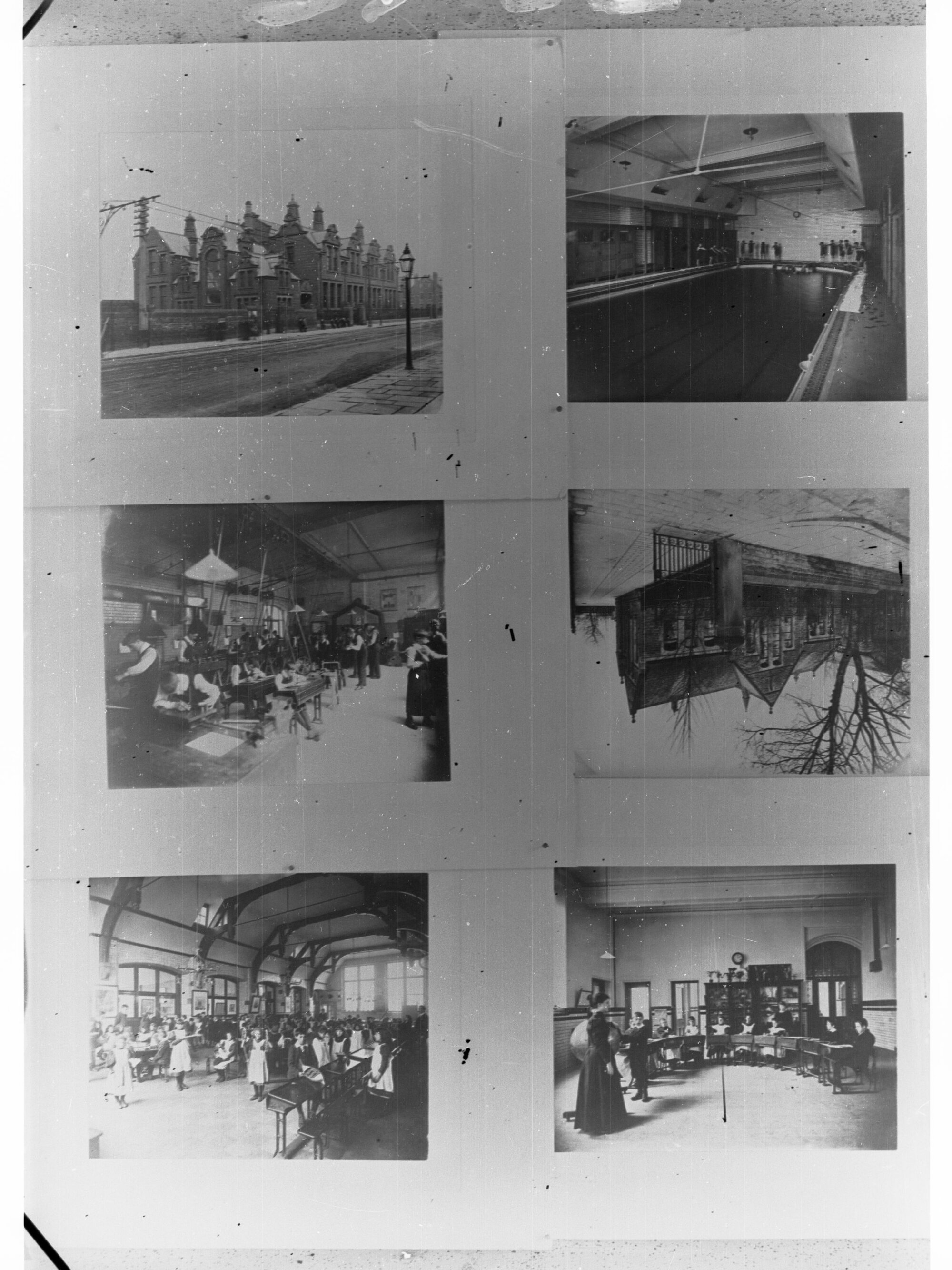 School Buildings and Interior View of School