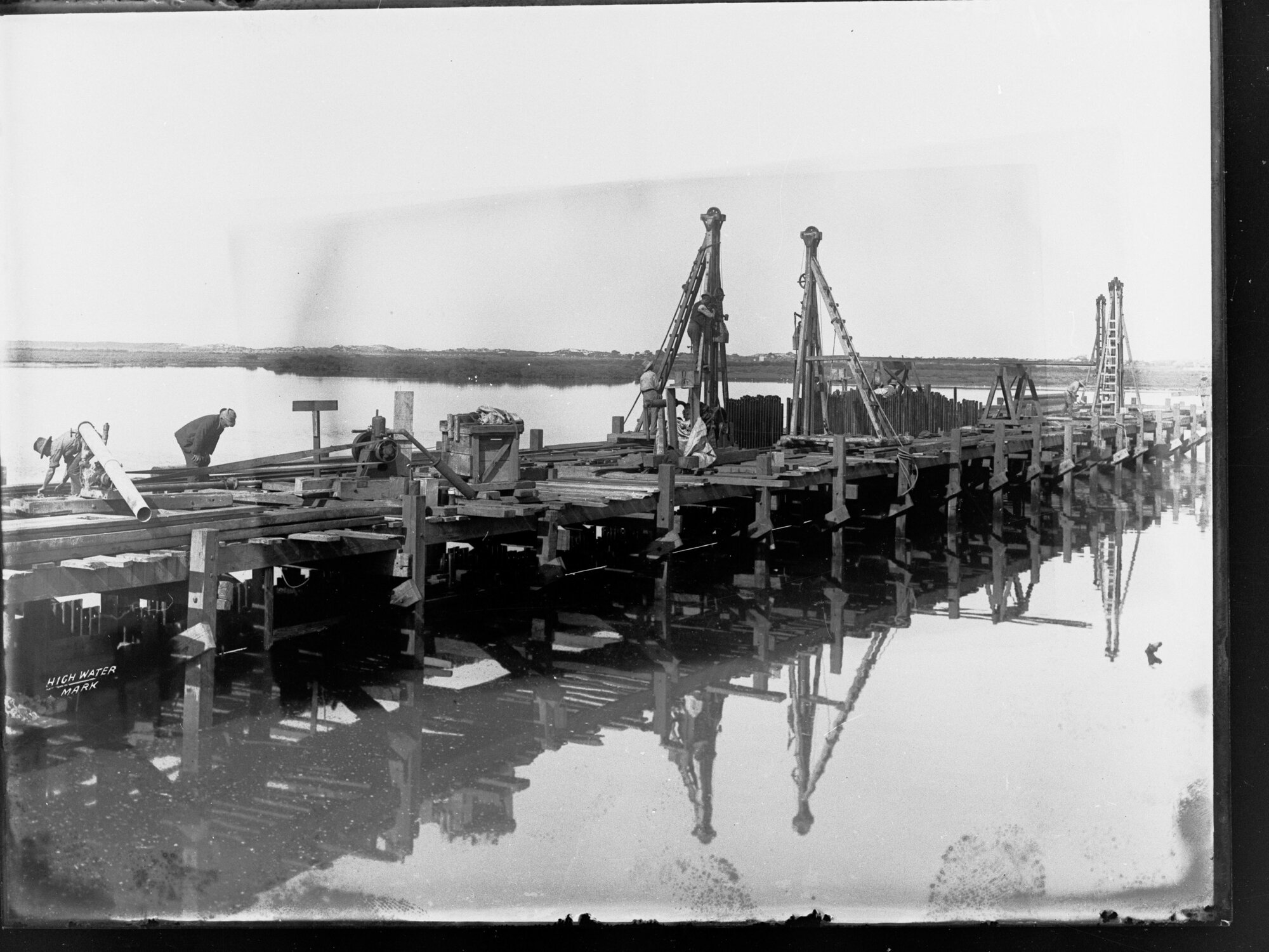 Sewers under construction at Glanville