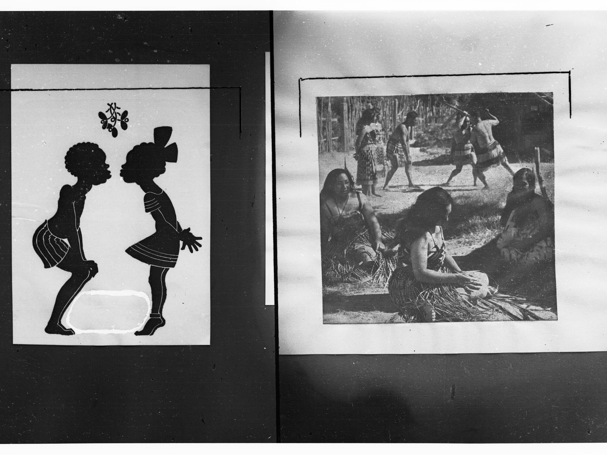 Maori Men and Women and a Drawing of Negro Children