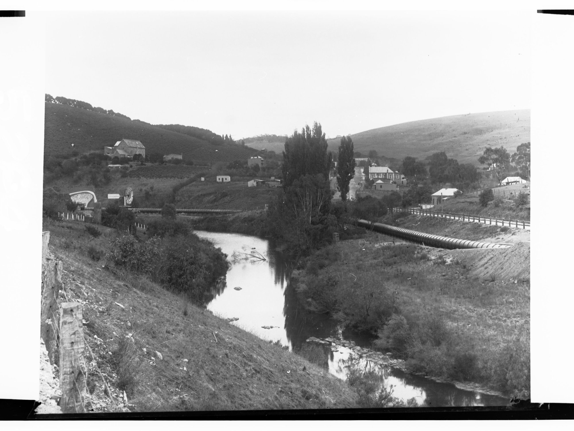 Clarendon Showing River and Town Buildings