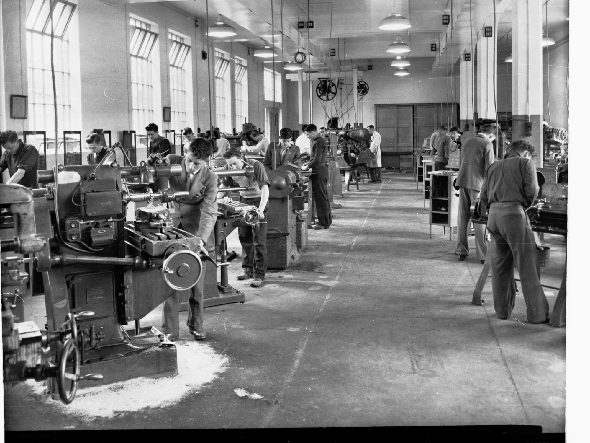 Engineering Trade School Students Milling