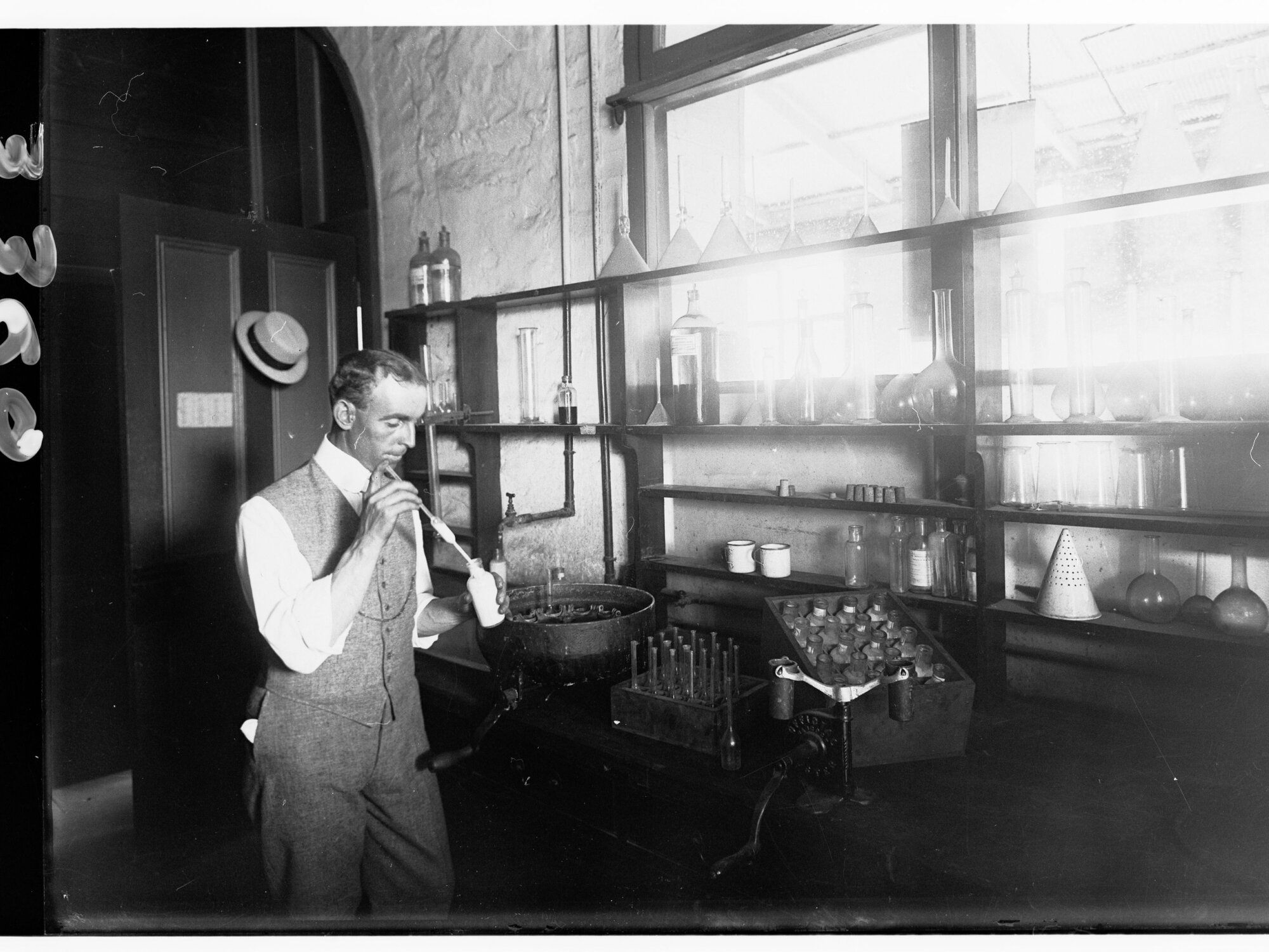 Man doing experiment in a laboratory - Agricultural Department