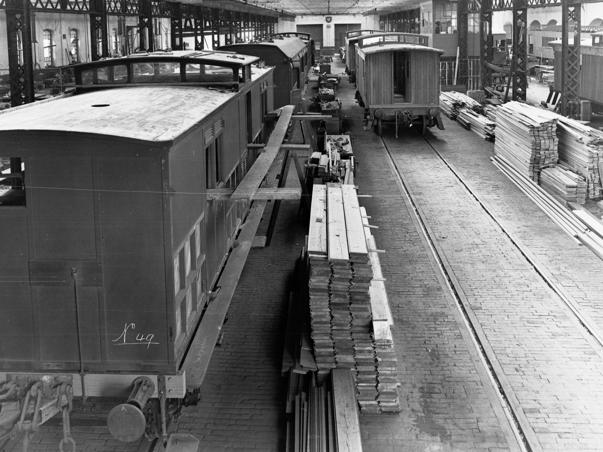 Islington Railway Workshops Showing Guards Vans