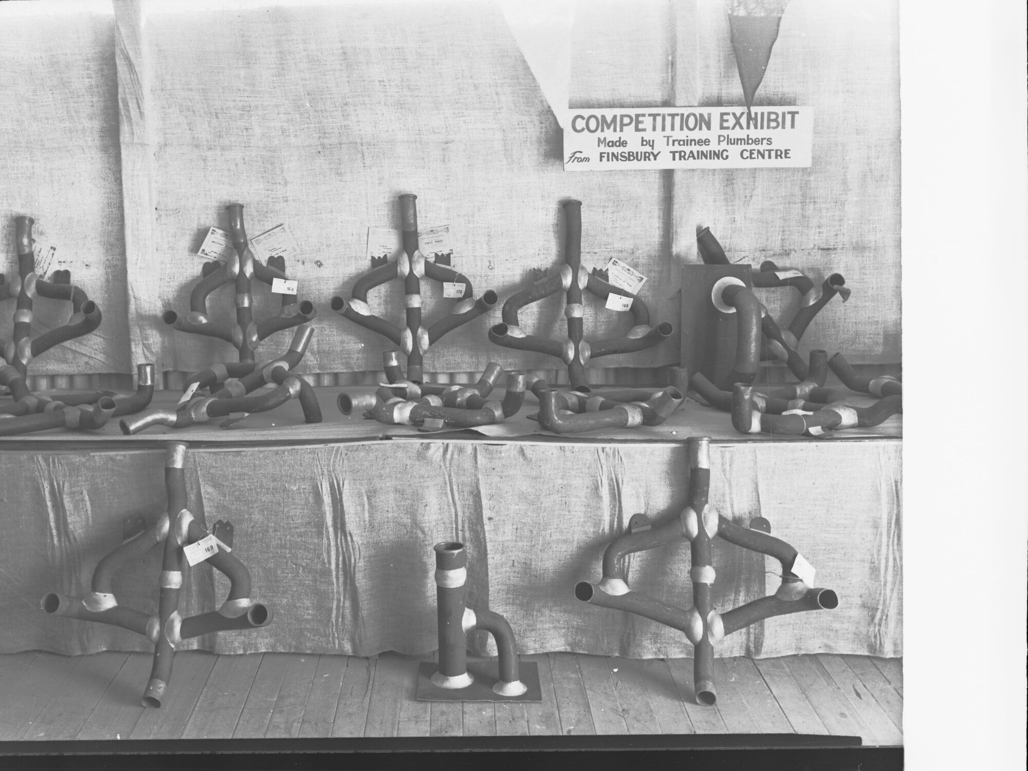 Finsbury Training Centre - Trainee Plumbers Competition, showing water pipes