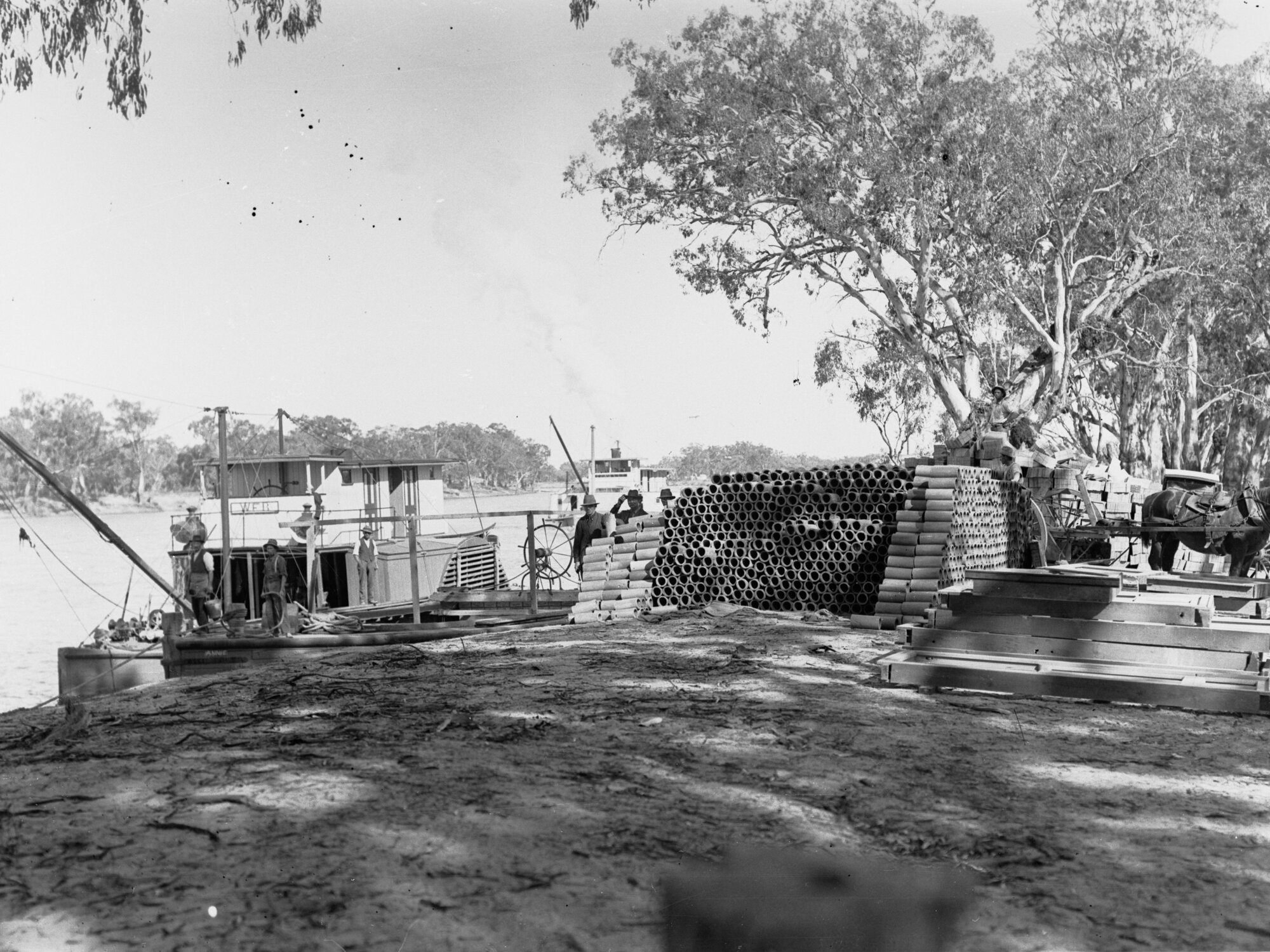 Loading Cargo at River Murray