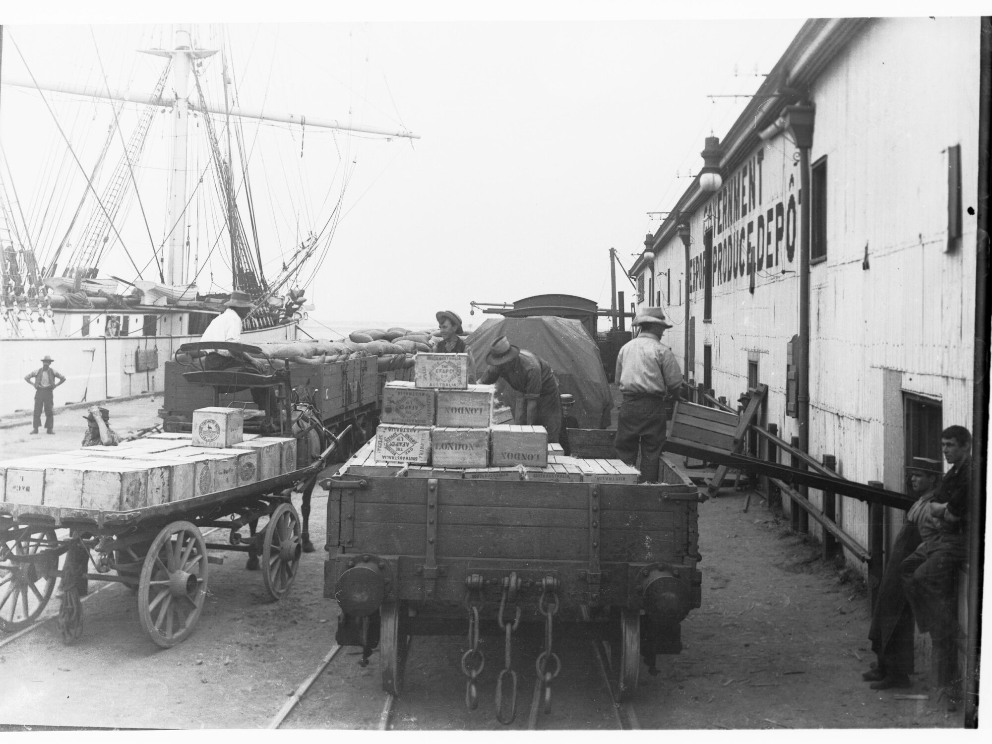 Receiving fruit for export at Port Adelaide