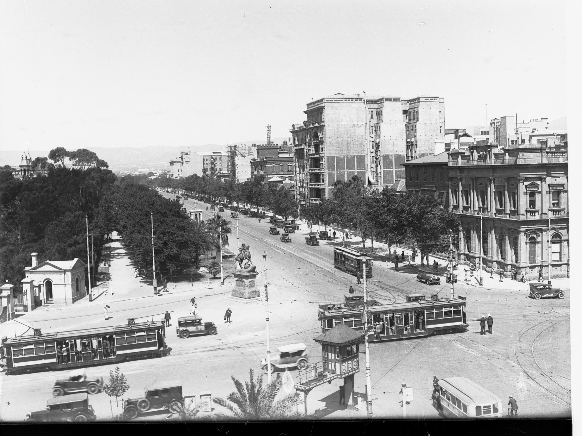 North Terrace Looking East Showing Trams and Automobiles