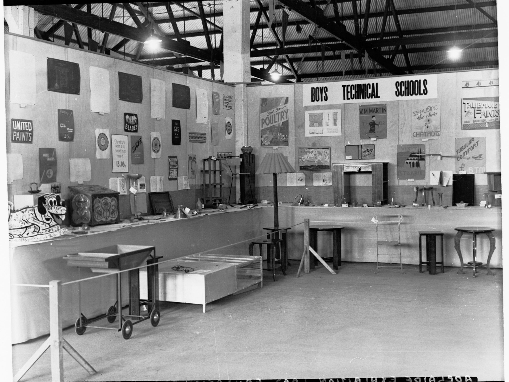 Boys Technical School Showing woodwork and posters