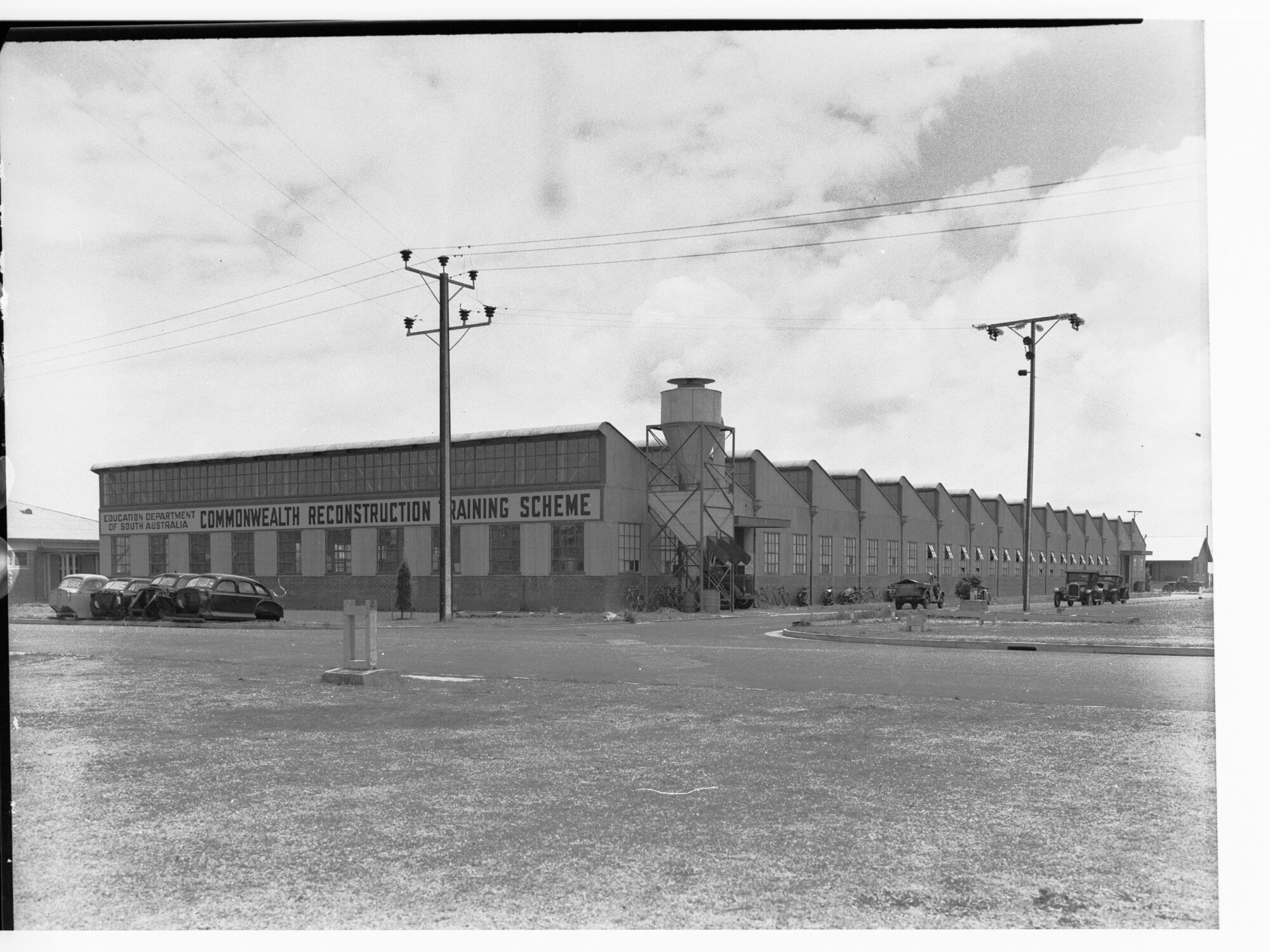 Reconstruction training school - exterior of the Education Dept. building