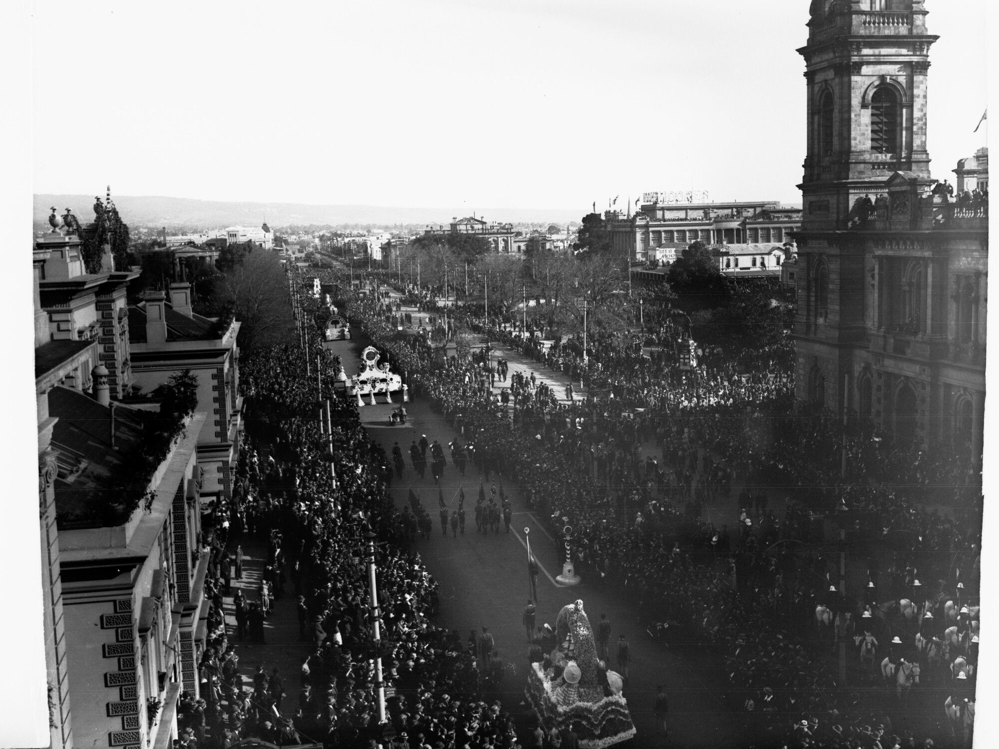 Floral Pageant on King William Street Adelaide Centenary