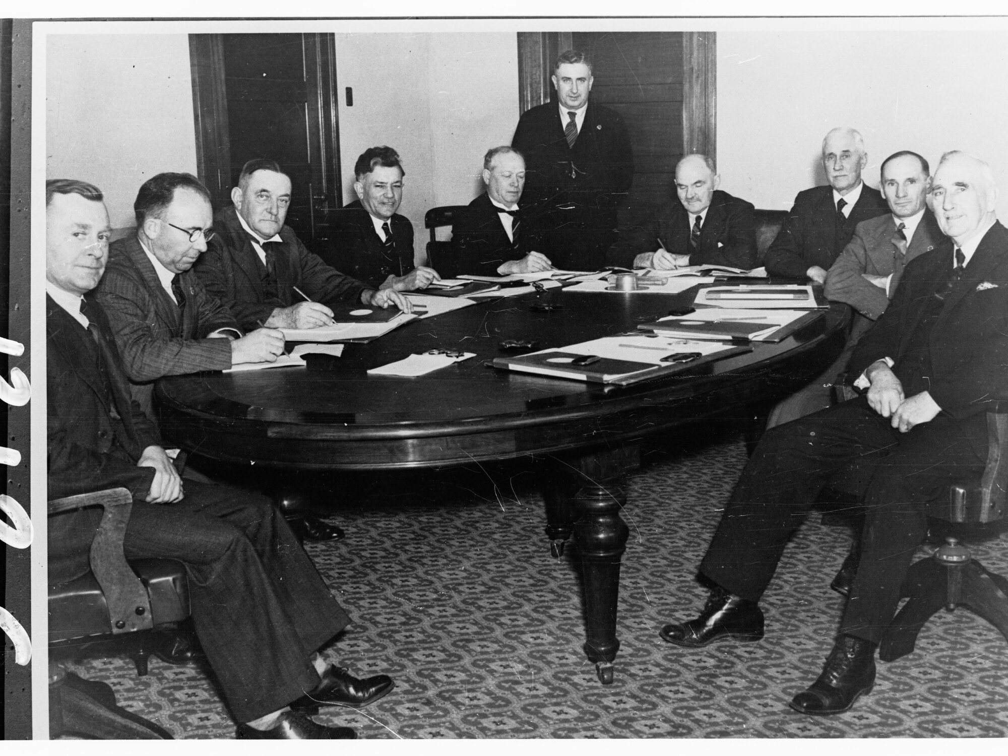 Public Works Committee gathered around a table