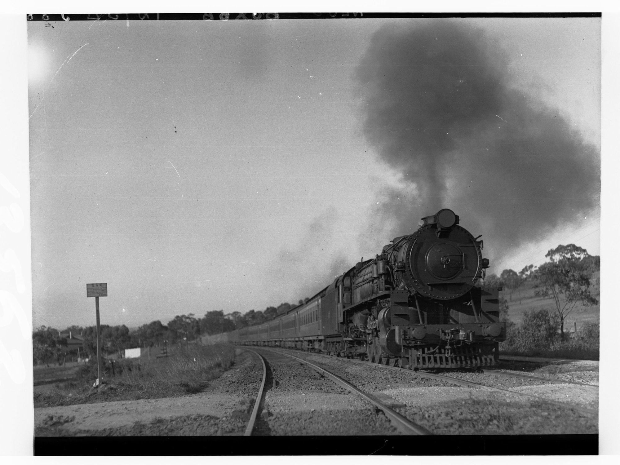 Steam Locomotive on Railway Line