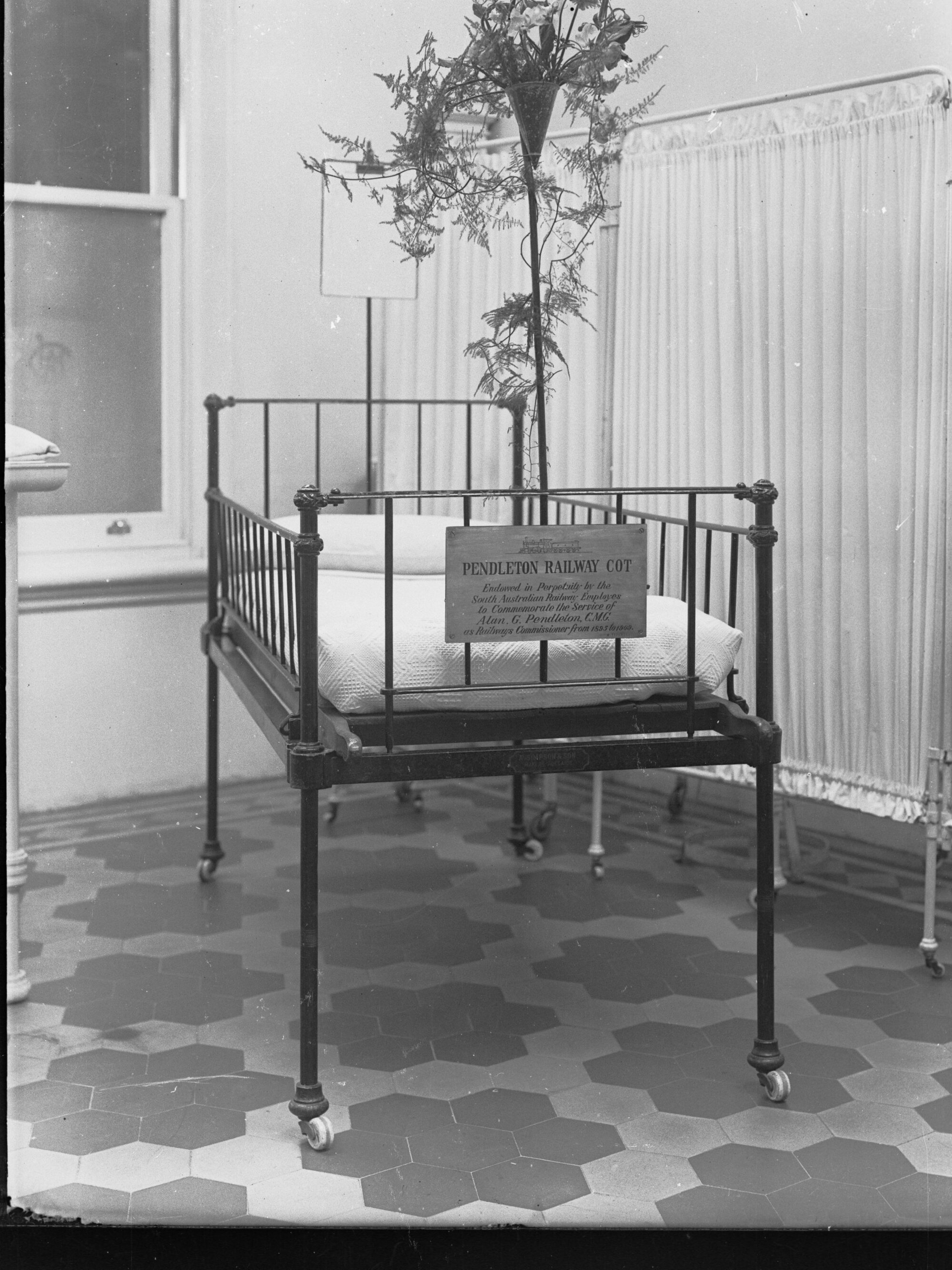 Pendleton Railway Cot - to commemorate the service of Alan G Pendleton CMG as Railways Comissioner