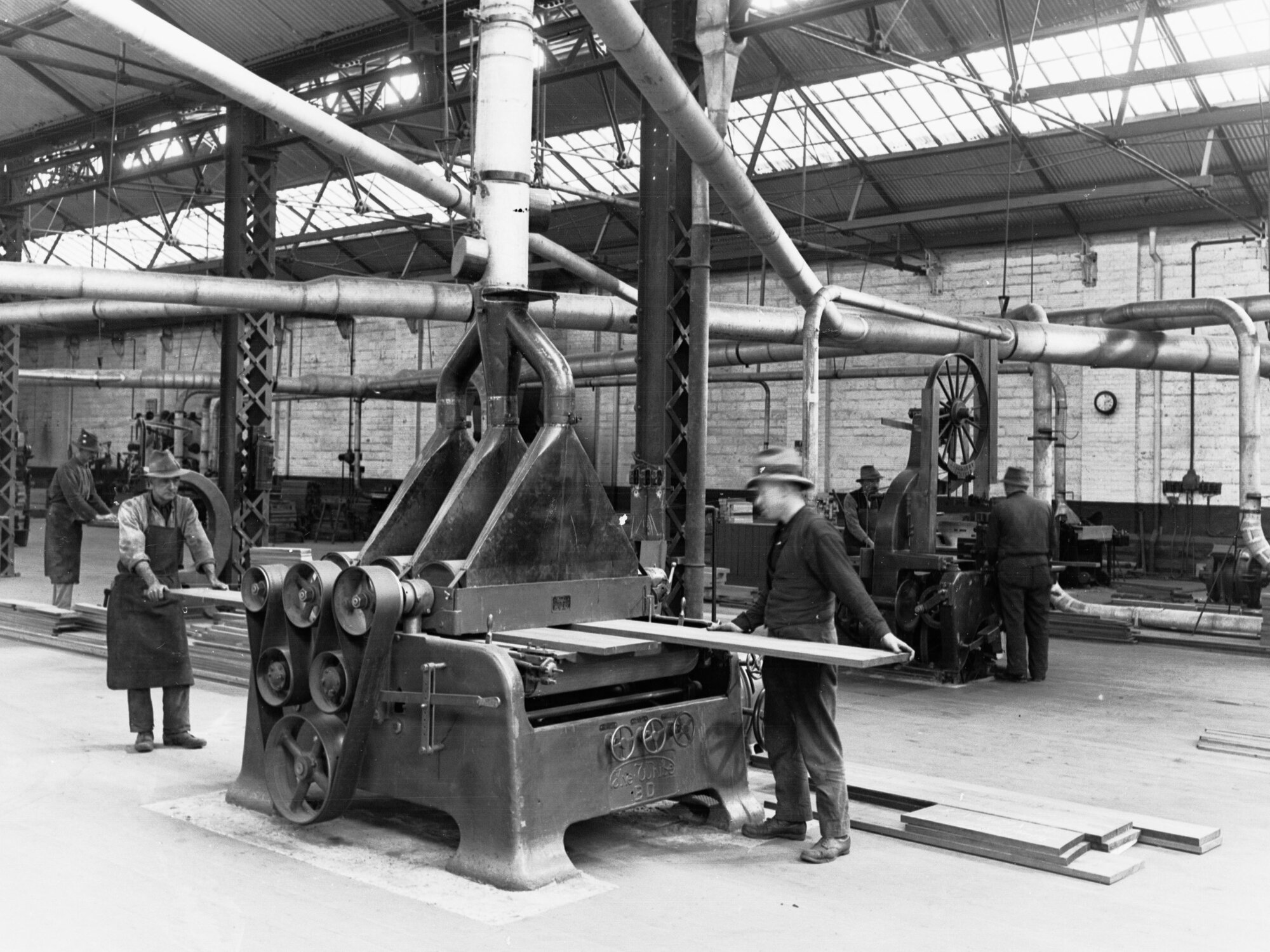 Islington Railways Workshop Man at Planing Machine