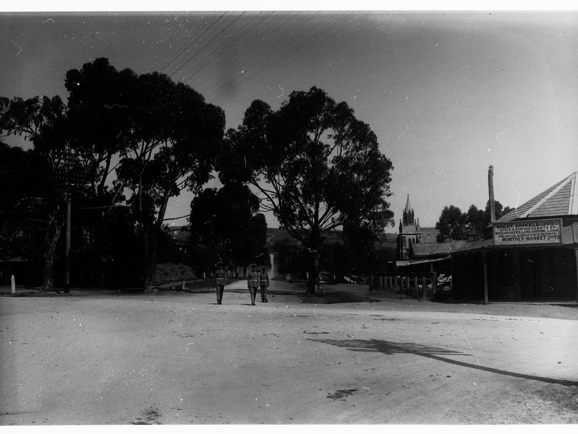 Visit to Willunga by the sailors from HMS Hood - parading down the street
