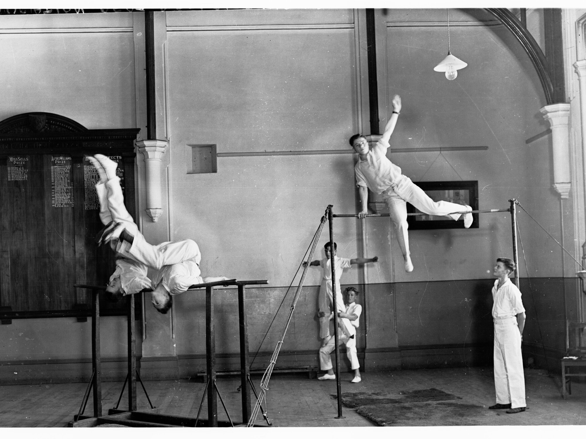 Adelaide High School Boys Exercising